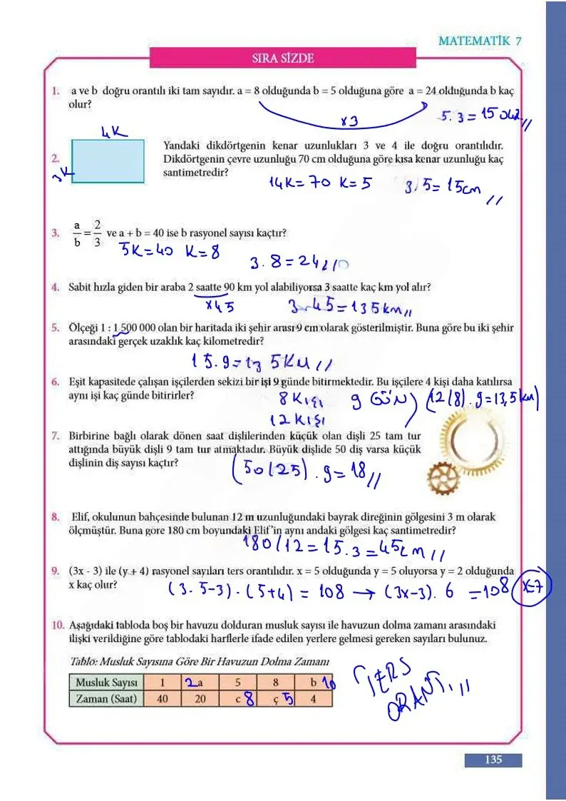 7. Sınıf Matematik Ders Kitabı Cevapları Meb Yayınları Sayfa 135 Çözüm Görseli