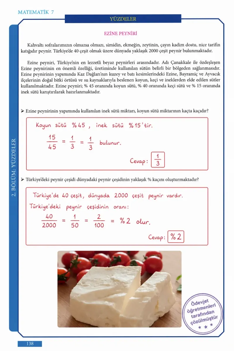 7. Sınıf Matematik Ders Kitabı Cevapları Meb Yayınları Sayfa 138 Çözüm Görseli