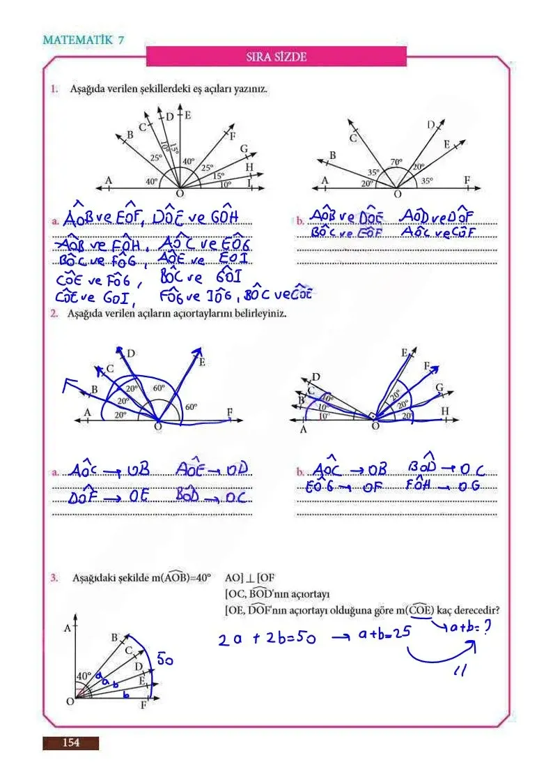 7. Sınıf Matematik Ders Kitabı Cevapları Meb Yayınları Sayfa 154 Çözüm Görseli