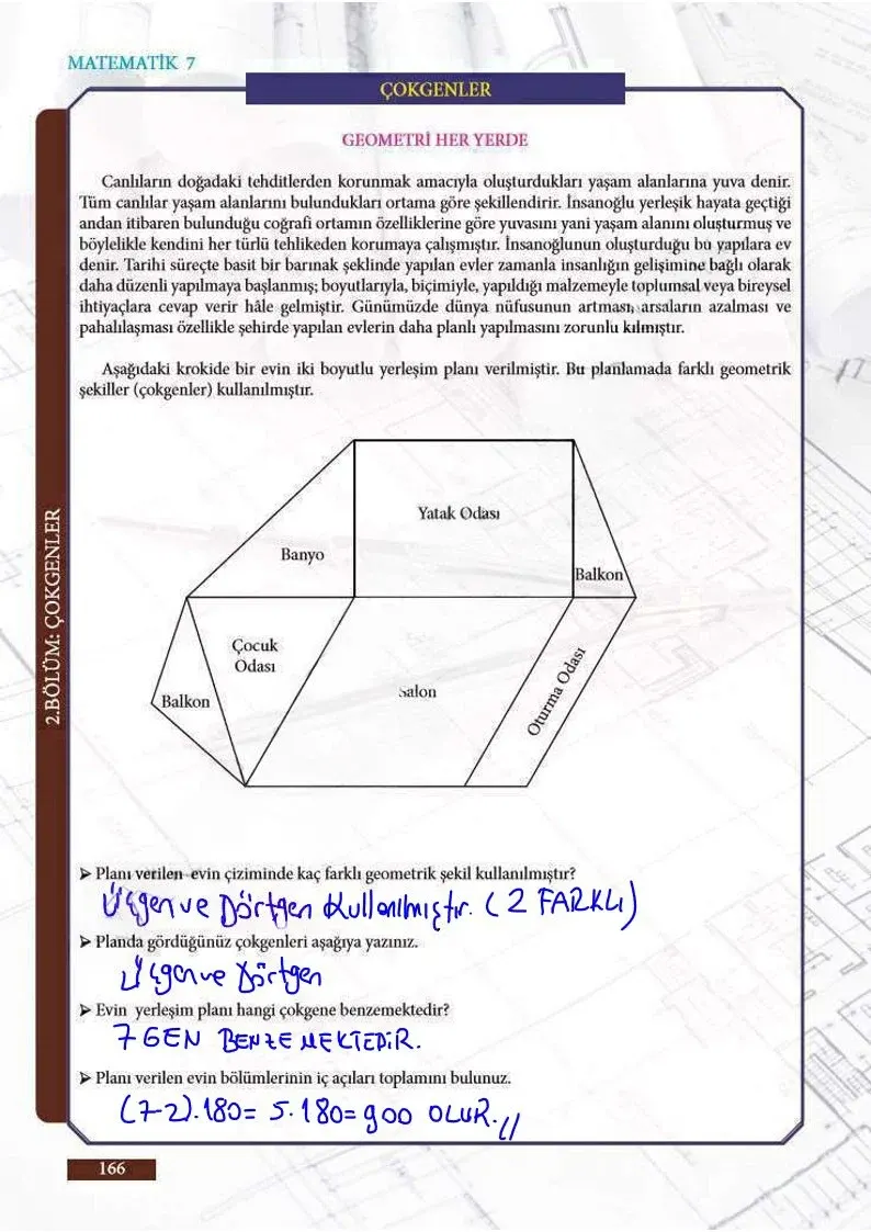7. Sınıf Matematik Ders Kitabı Cevapları Meb Yayınları Sayfa 166 Çözüm Görseli