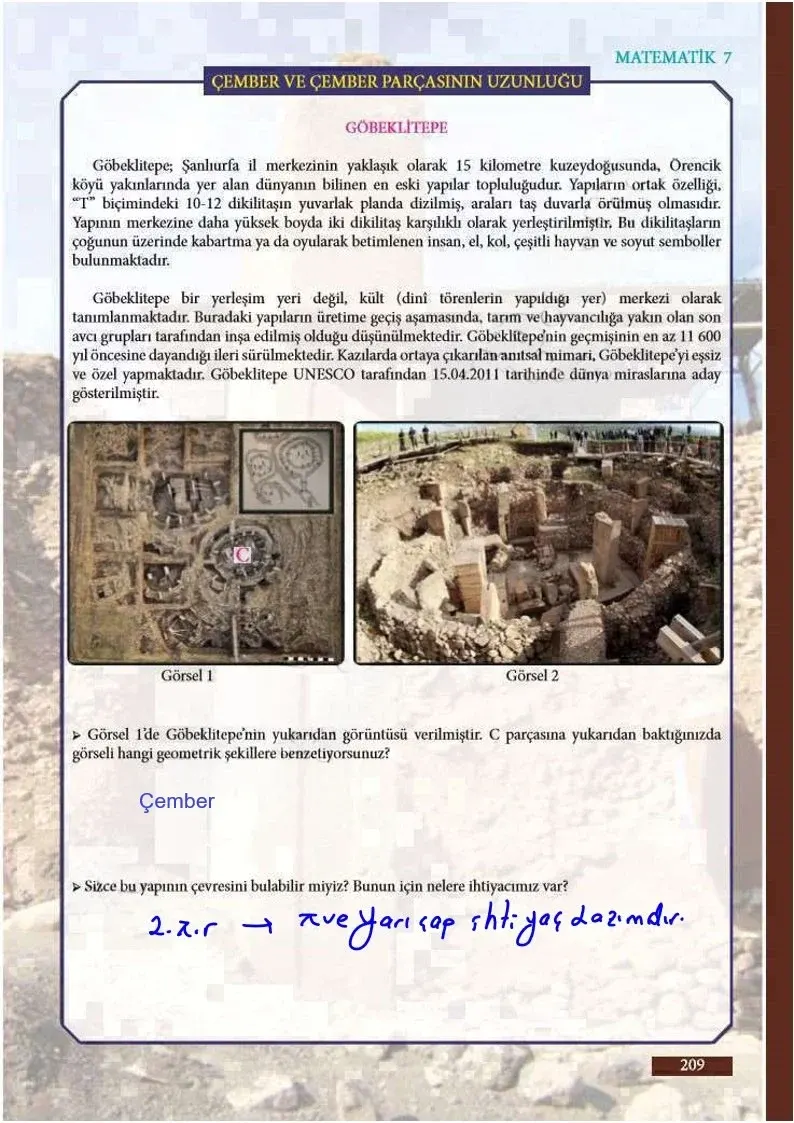 7. Sınıf Matematik Ders Kitabı Cevapları Meb Yayınları Sayfa 209 Çözüm Görseli