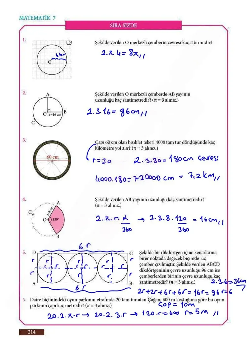 7. Sınıf Matematik Ders Kitabı Cevapları Meb Yayınları Sayfa 214 Çözüm Görseli