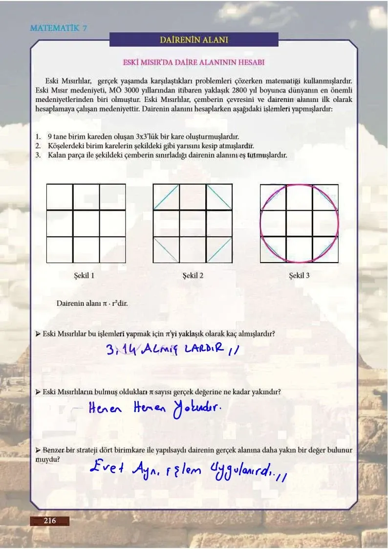 7. Sınıf Matematik Ders Kitabı Cevapları Meb Yayınları Sayfa 216 Çözüm Görseli