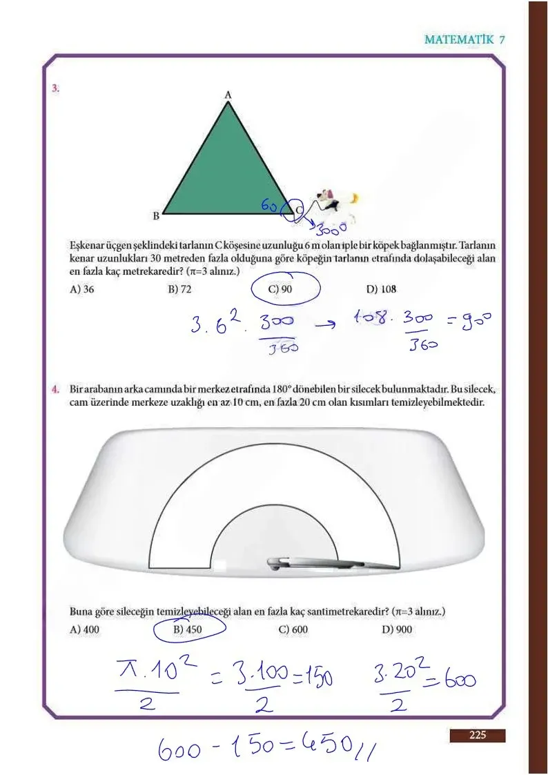 7. Sınıf Matematik Ders Kitabı Cevapları Meb Yayınları Sayfa 225 Çözüm Görseli