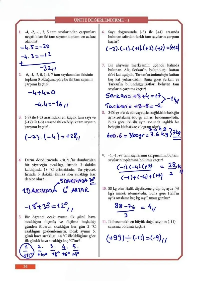 7. Sınıf Matematik Ders Kitabı Cevapları Meb Yayınları Sayfa 36 Çözüm Görseli