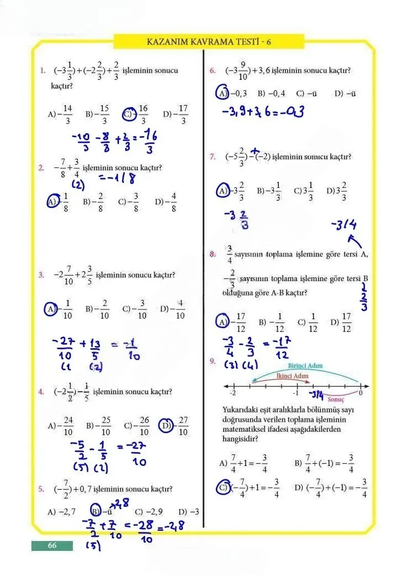 7. Sınıf Matematik Ders Kitabı Cevapları Meb Yayınları Sayfa 66 Çözüm Görseli
