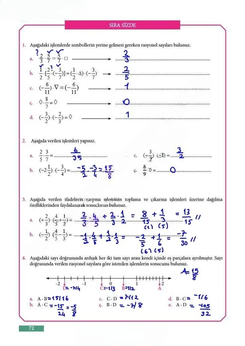 7. Sınıf Matematik Ders Kitabı Cevapları Meb Yayınları Sayfa 72 Çözüm Görseli