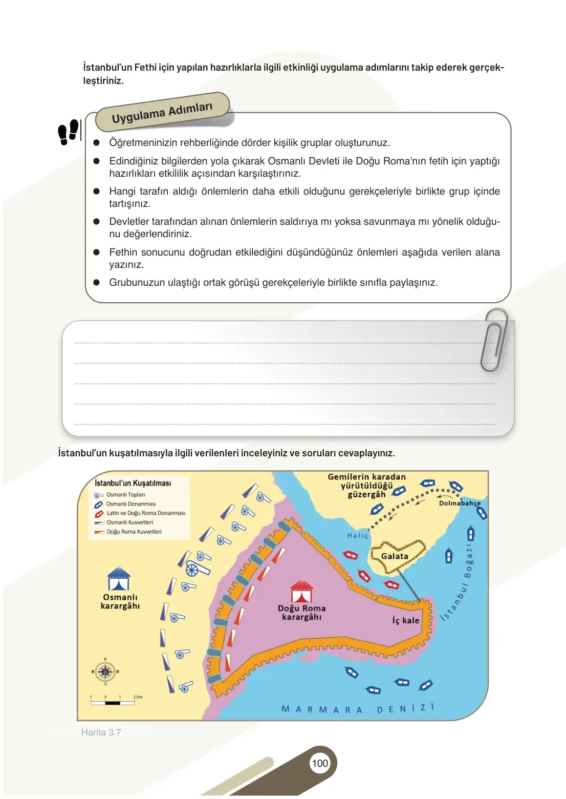 7. Sınıf Sosyal Bilgiler Ders Kitabı Cevapları Meb Yayınları 1. Kitap Sayfa 100