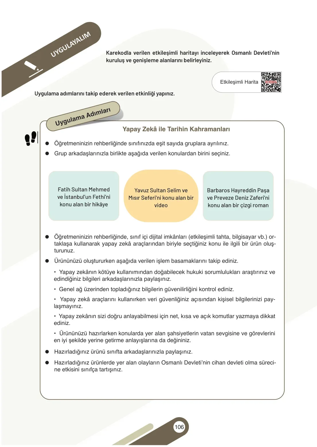 7. Sınıf Sosyal Bilgiler Ders Kitabı Cevapları Meb Yayınları 1. Kitap Sayfa 106