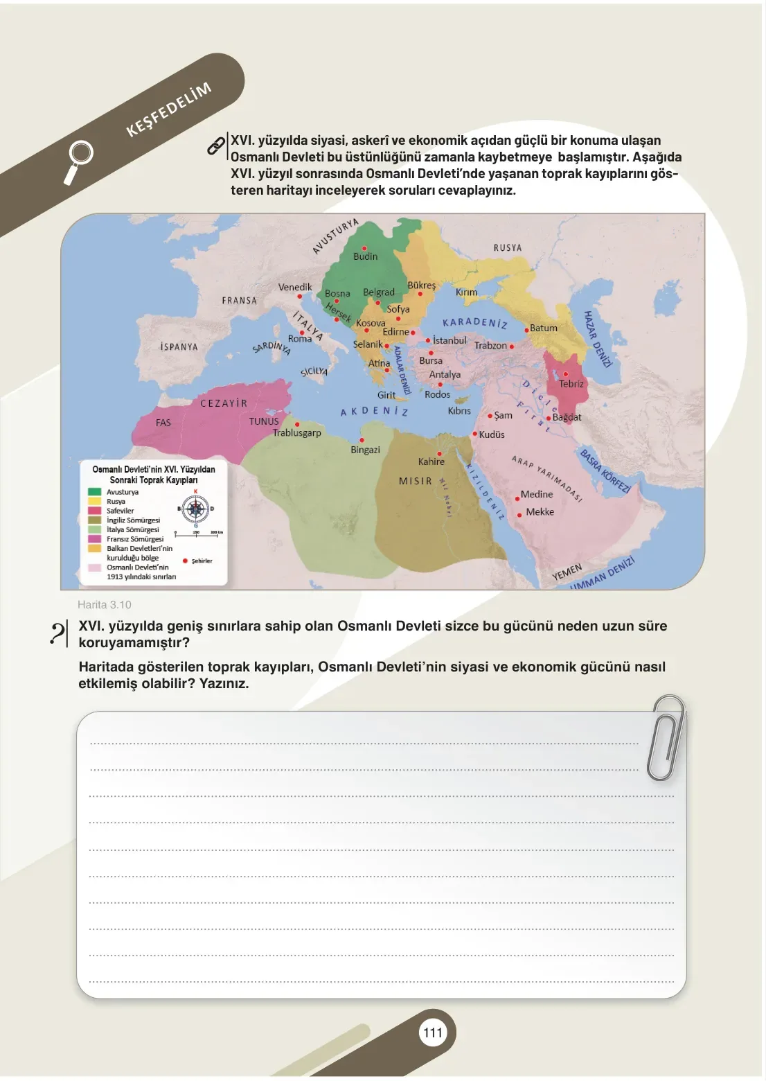 7. Sınıf Sosyal Bilgiler Ders Kitabı Cevapları Meb Yayınları 1. Kitap Sayfa 111