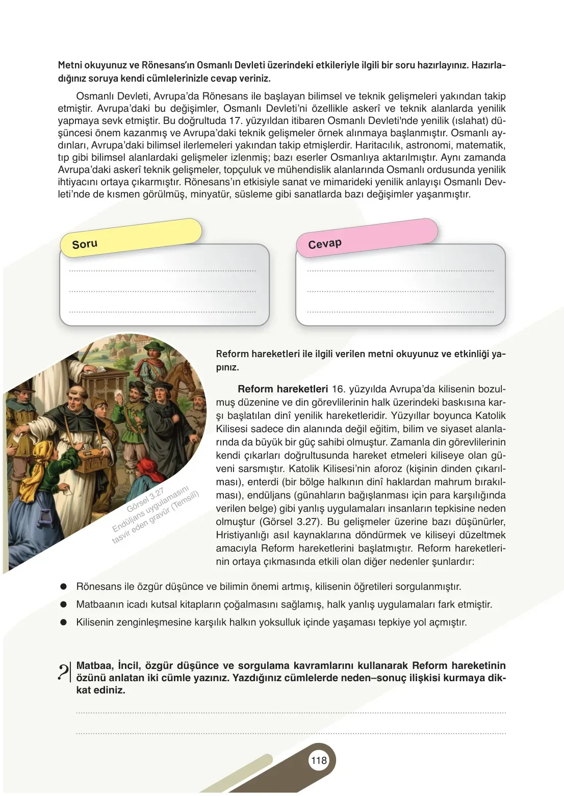 7. Sınıf Sosyal Bilgiler Ders Kitabı Cevapları Meb Yayınları 1. Kitap Sayfa 118