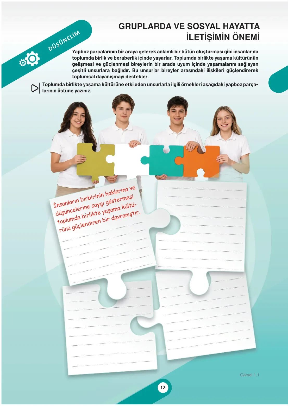 7. Sınıf Sosyal Bilgiler Ders Kitabı Cevapları Meb Yayınları 1. Kitap Sayfa 12