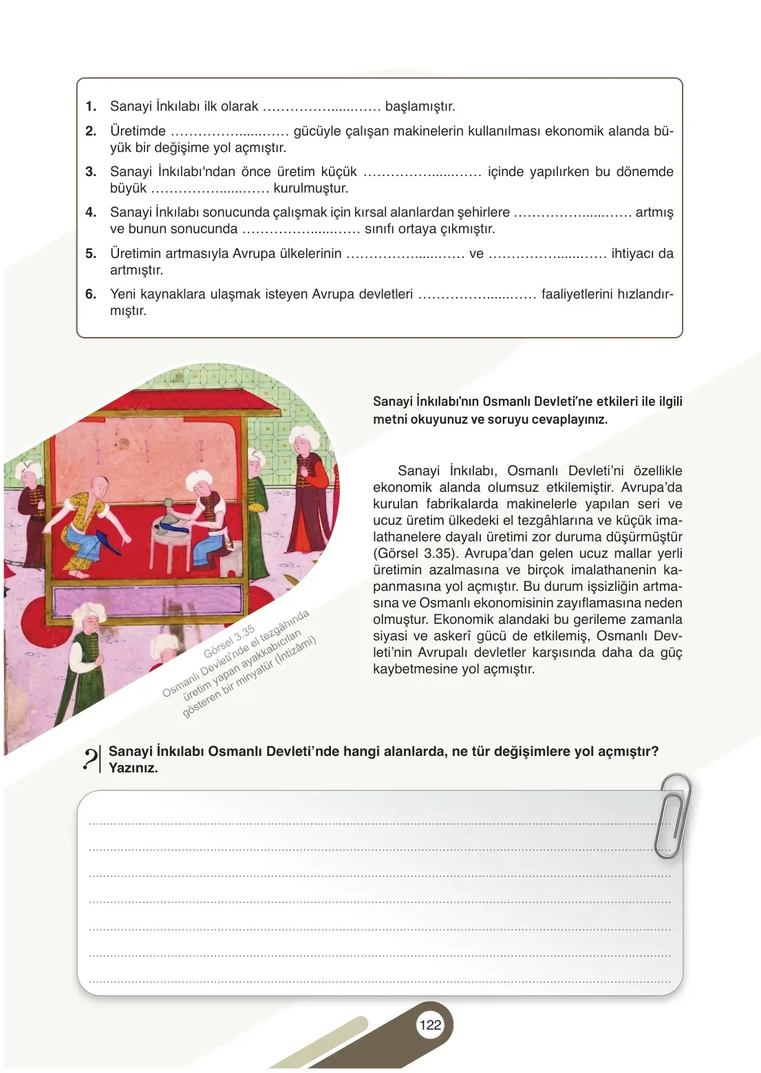 7. Sınıf Sosyal Bilgiler Ders Kitabı Cevapları Meb Yayınları 1. Kitap Sayfa 122