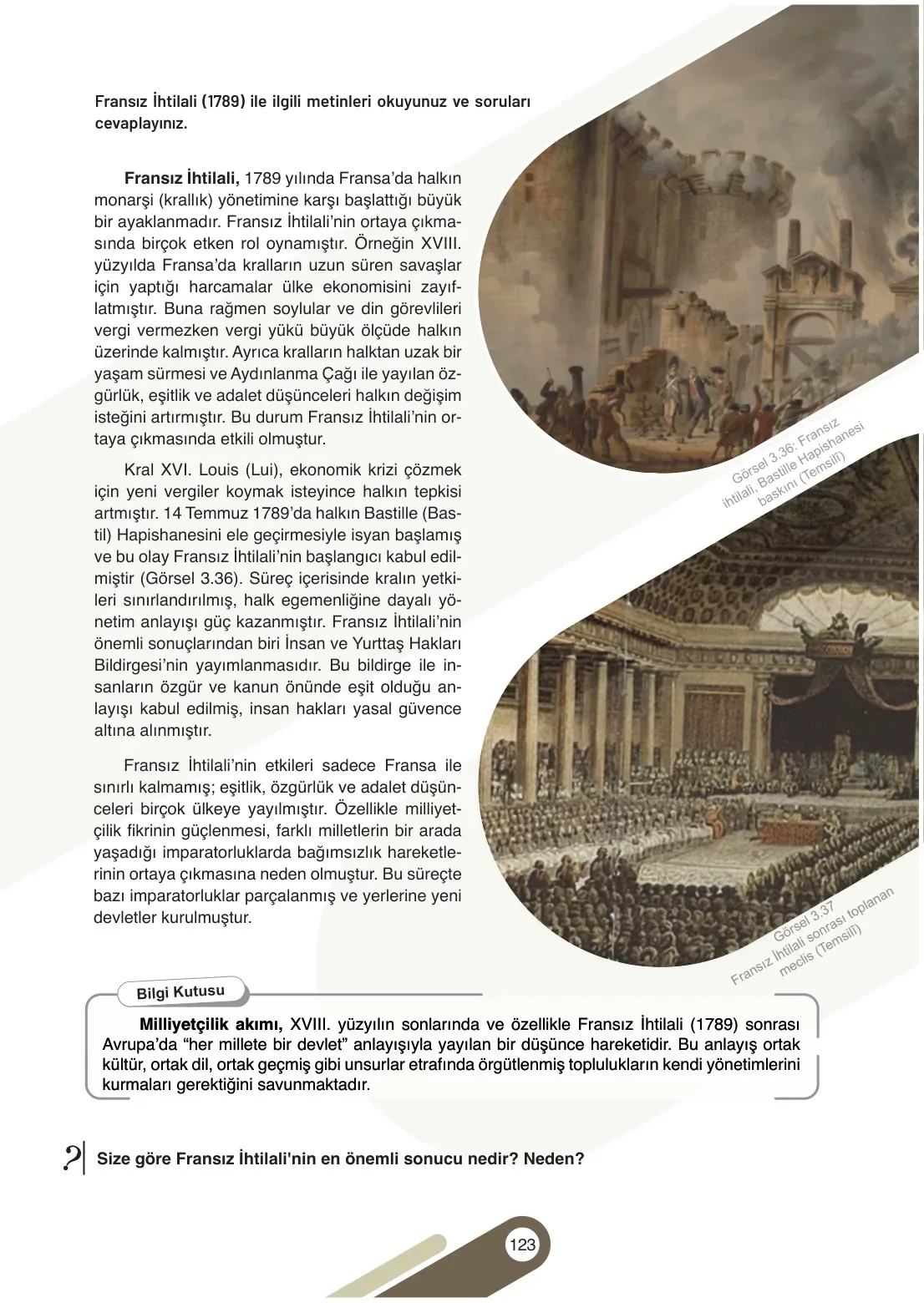 7. Sınıf Sosyal Bilgiler Ders Kitabı Cevapları Meb Yayınları 1. Kitap Sayfa 123