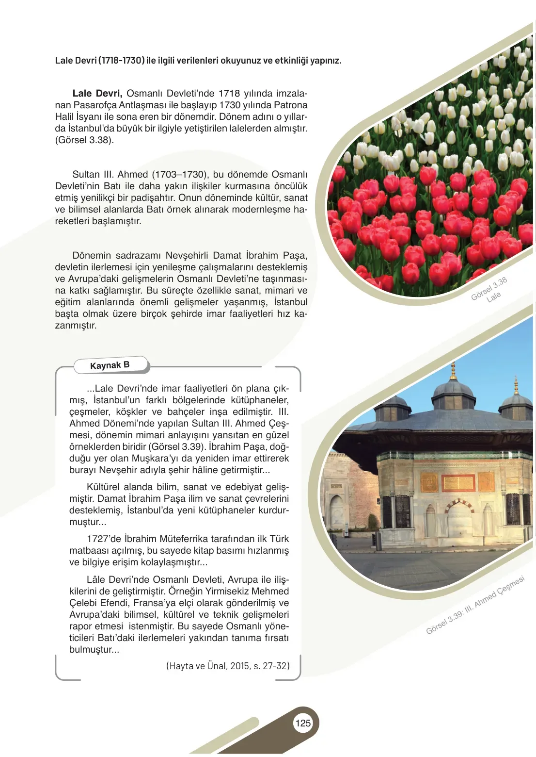 7. Sınıf Sosyal Bilgiler Ders Kitabı Cevapları Meb Yayınları 1. Kitap Sayfa 125
