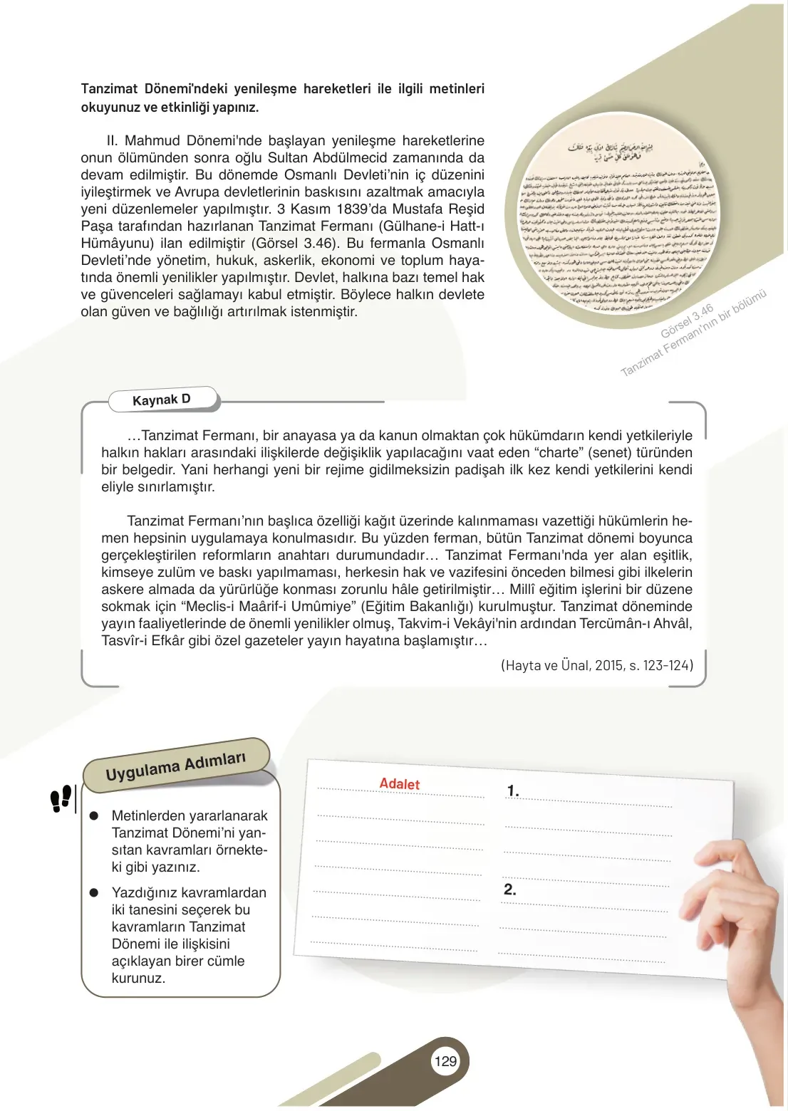 7. Sınıf Sosyal Bilgiler Ders Kitabı Cevapları Meb Yayınları 1. Kitap Sayfa 129