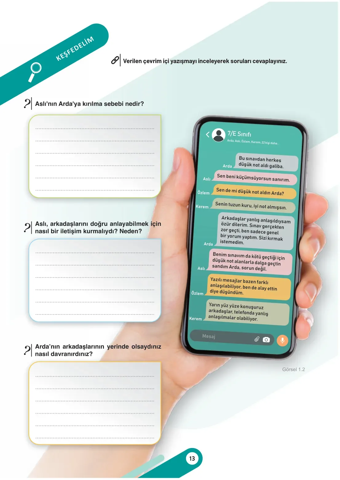 7. Sınıf Sosyal Bilgiler Ders Kitabı Cevapları Meb Yayınları 1. Kitap Sayfa 13