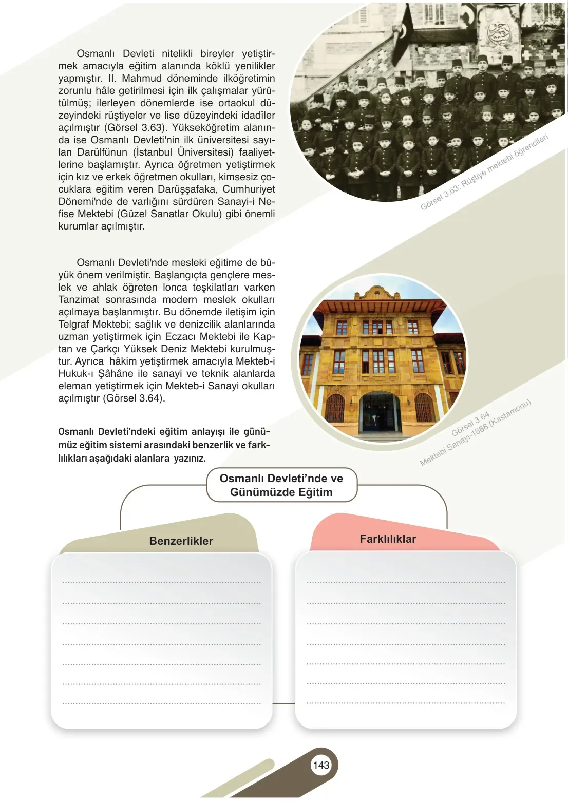 7. Sınıf Sosyal Bilgiler Ders Kitabı Cevapları Meb Yayınları 1. Kitap Sayfa 143
