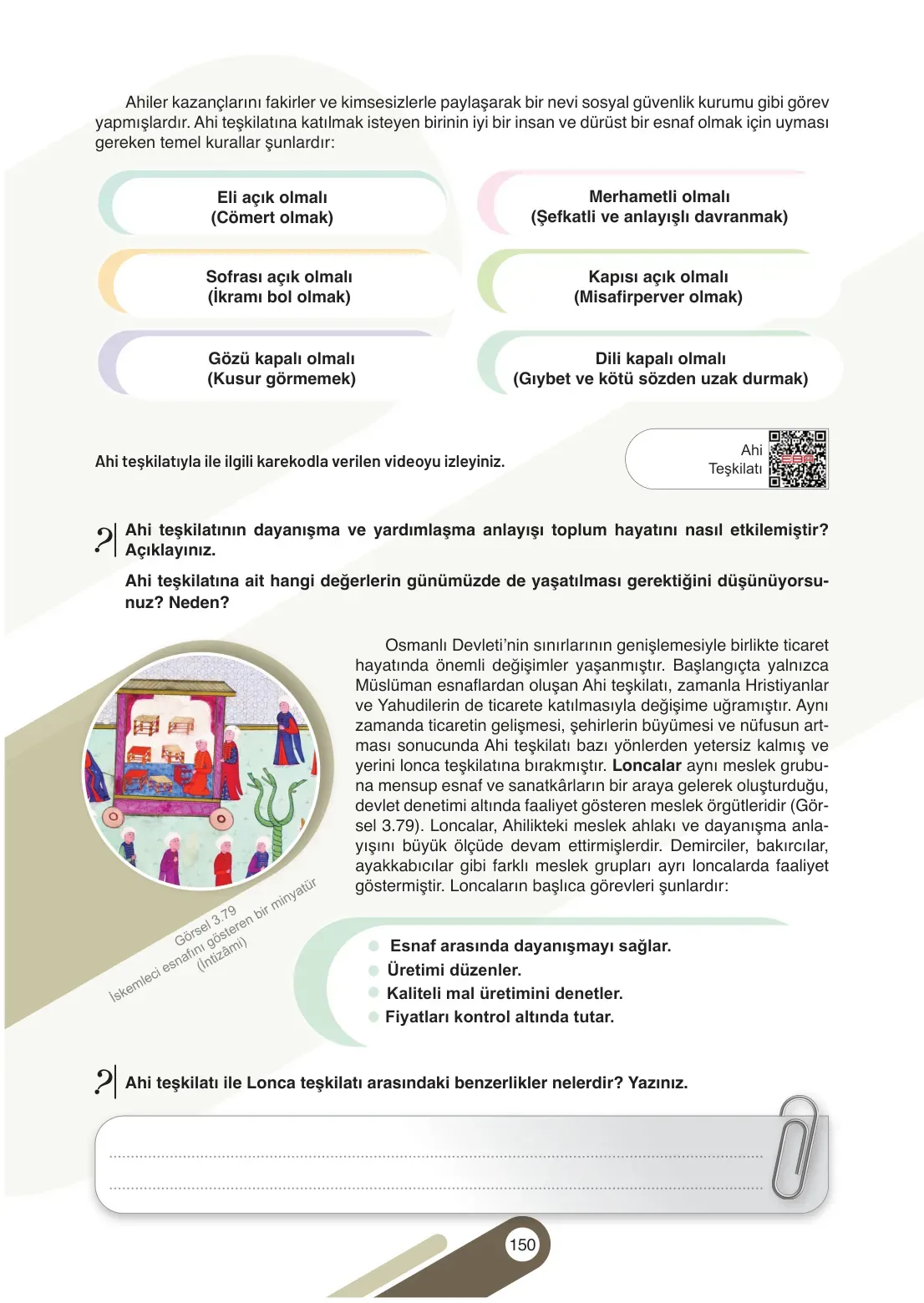 7. Sınıf Sosyal Bilgiler Ders Kitabı Cevapları Meb Yayınları 1. Kitap Sayfa 150