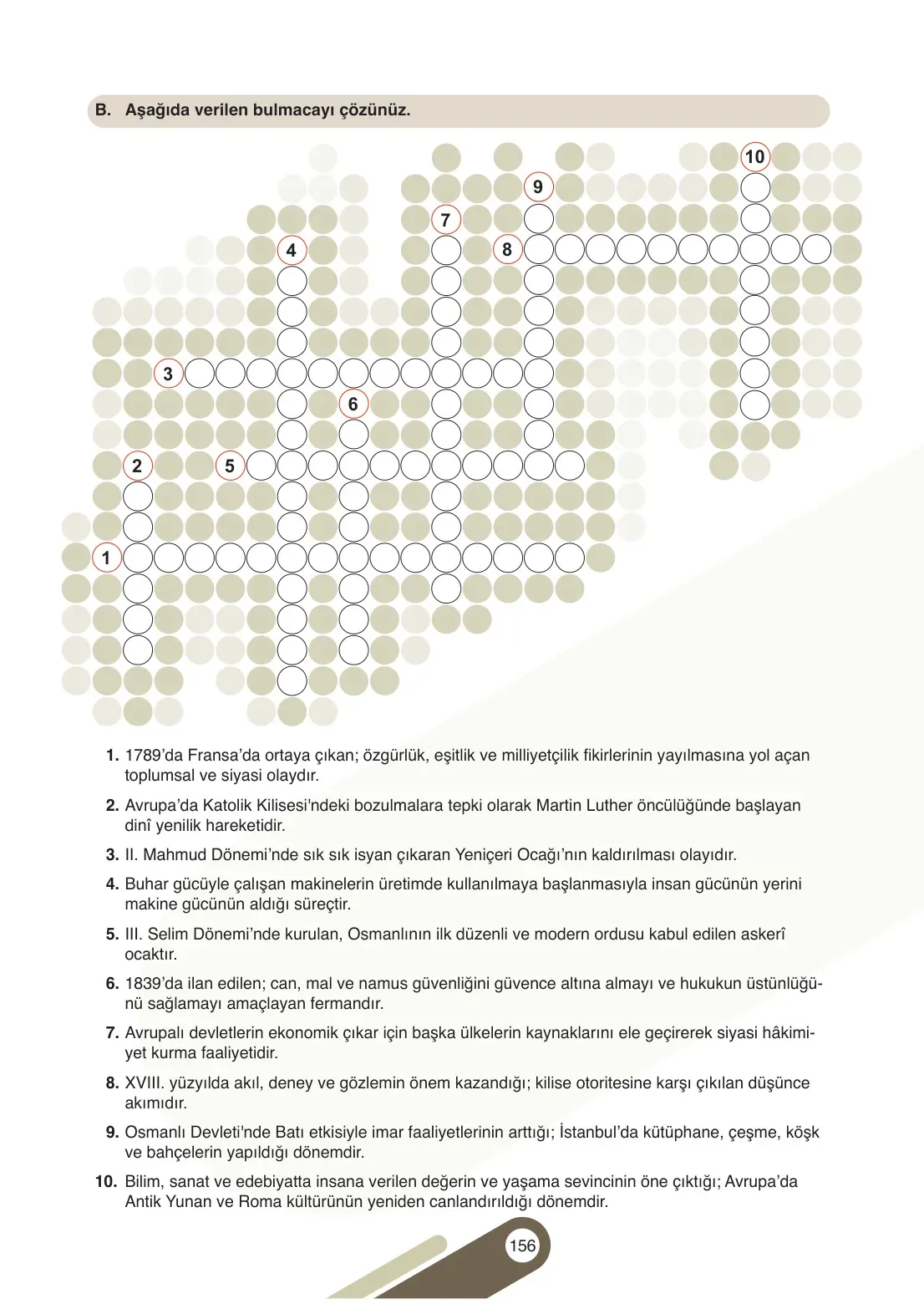 7. Sınıf Sosyal Bilgiler Ders Kitabı Cevapları Meb Yayınları 1. Kitap Sayfa 156
