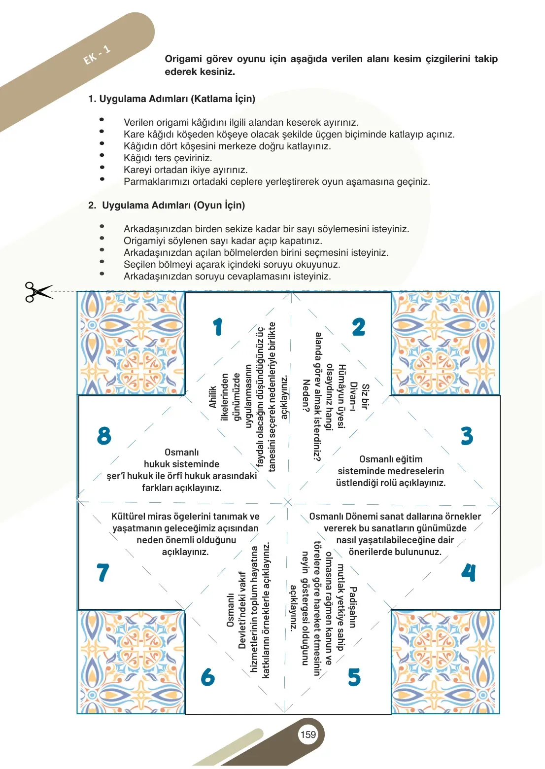 7. Sınıf Sosyal Bilgiler Ders Kitabı Cevapları Meb Yayınları 1. Kitap Sayfa 159