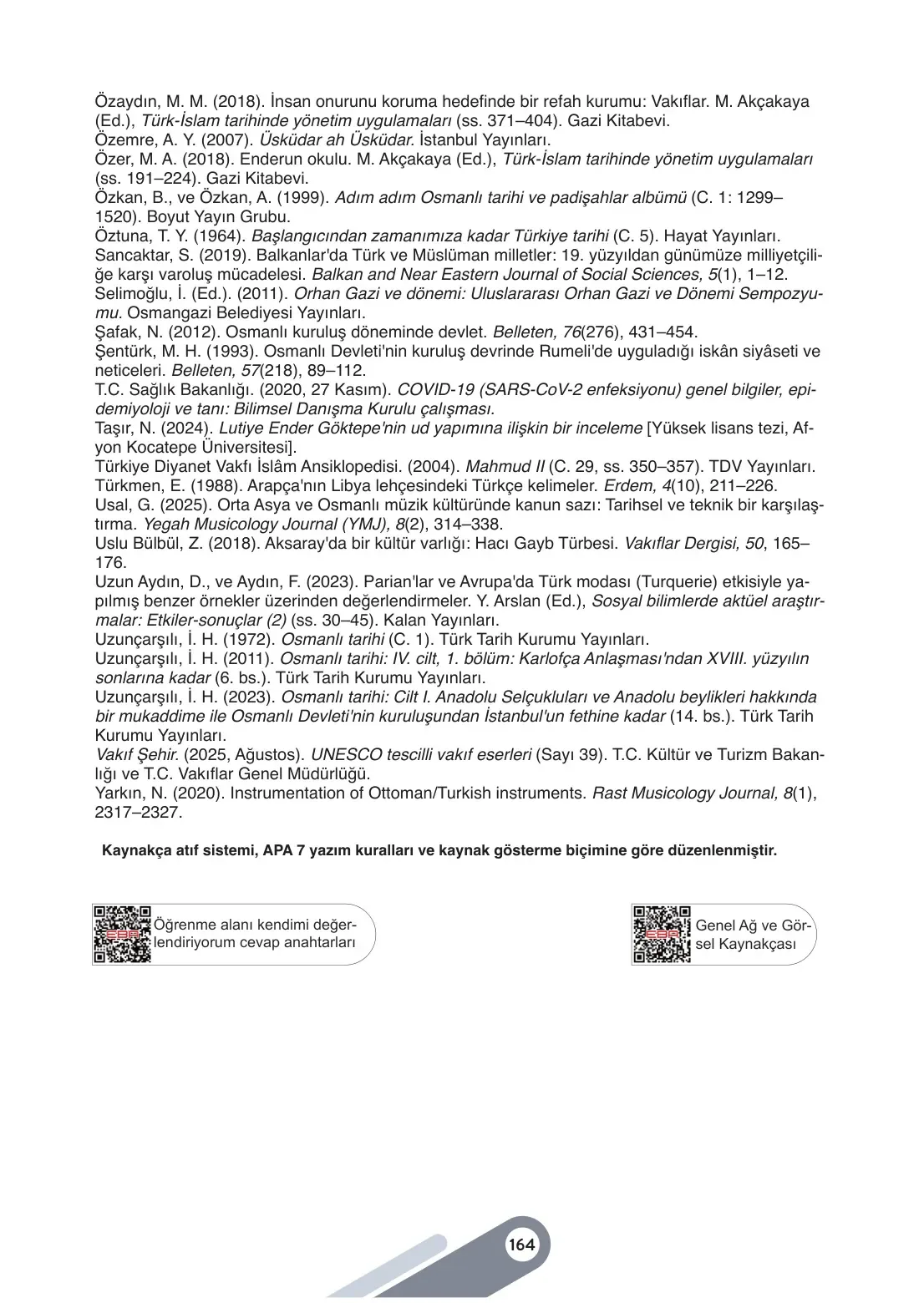 7. Sınıf Sosyal Bilgiler Ders Kitabı Cevapları Meb Yayınları 1. Kitap Sayfa 164