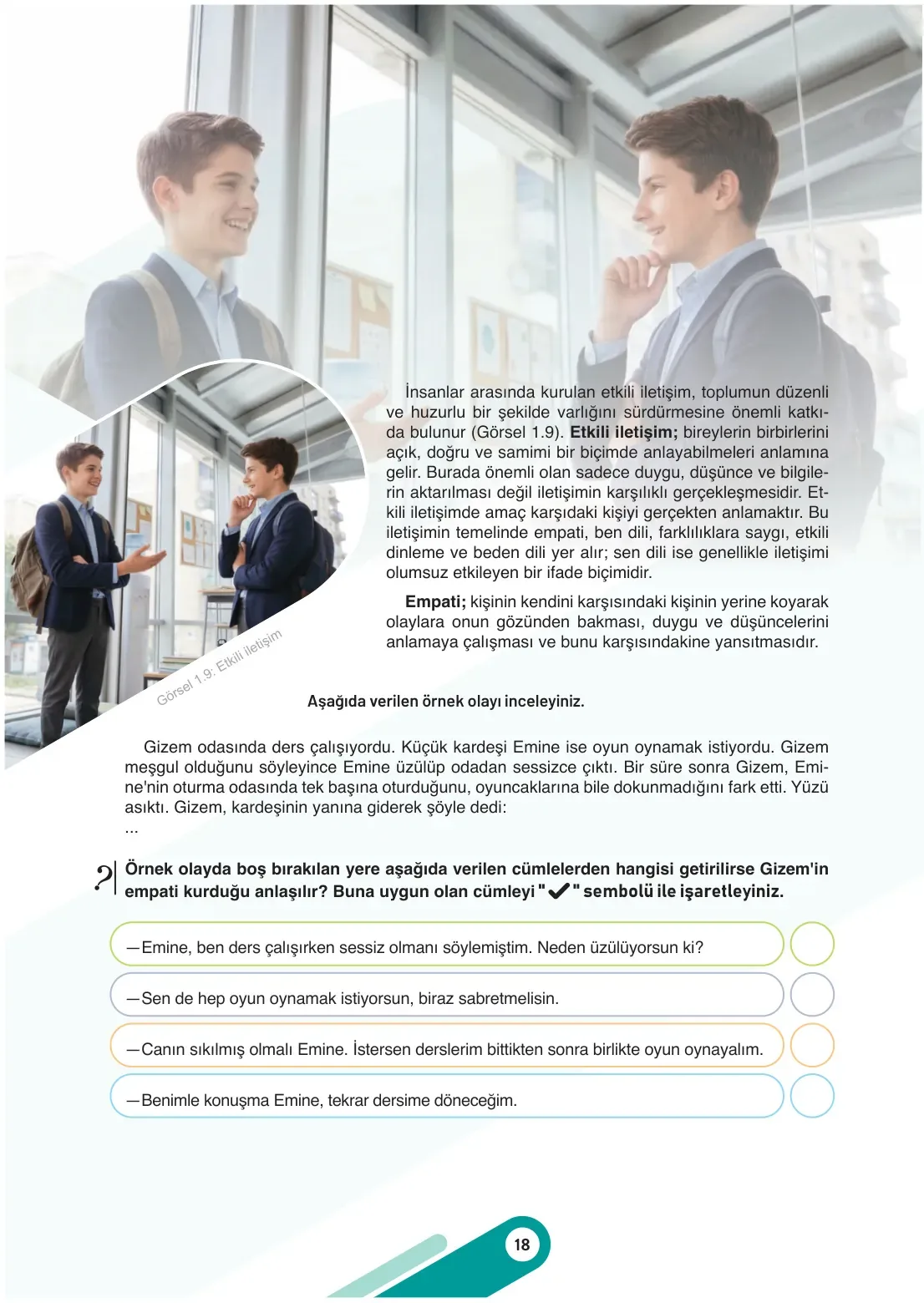 7. Sınıf Sosyal Bilgiler Ders Kitabı Cevapları Meb Yayınları 1. Kitap Sayfa 18