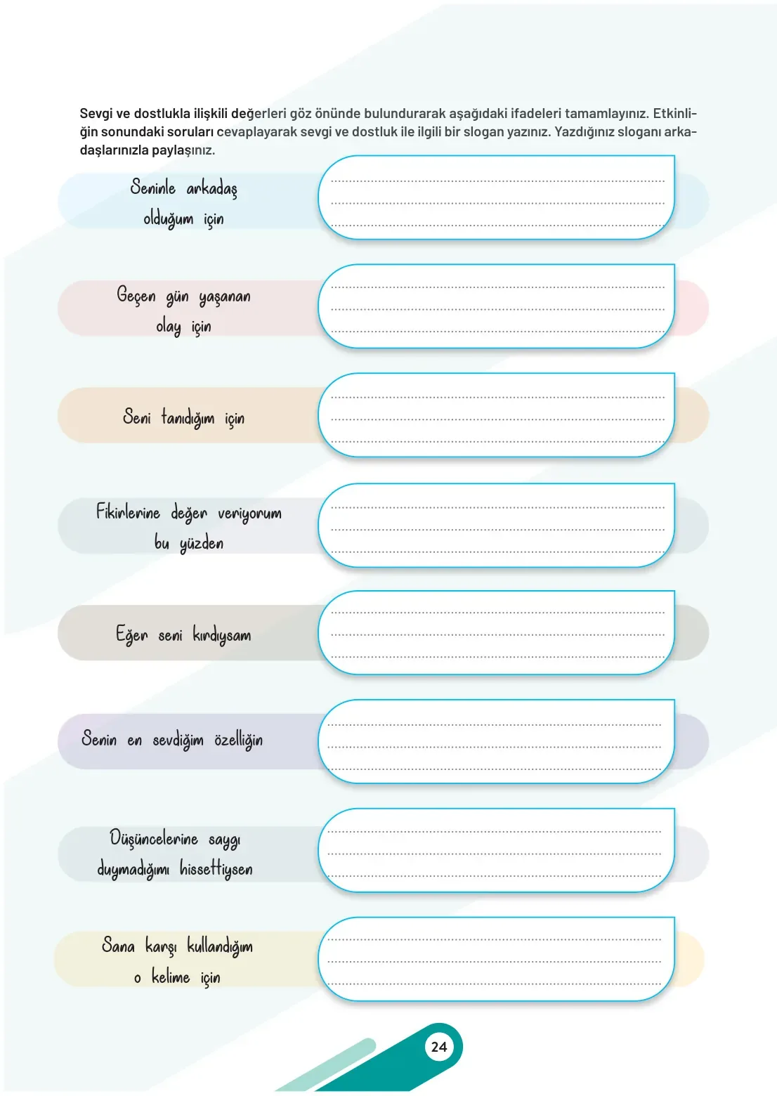 7. Sınıf Sosyal Bilgiler Ders Kitabı Cevapları Meb Yayınları 1. Kitap Sayfa 24