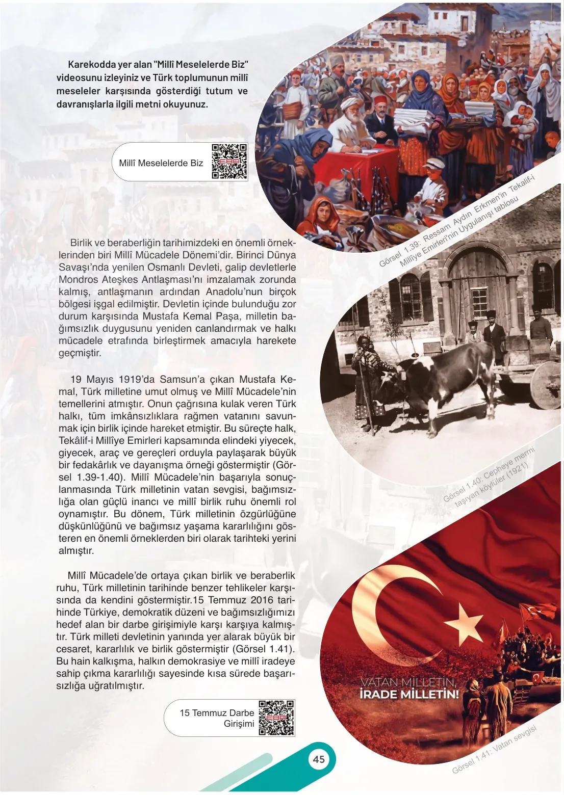 7. Sınıf Sosyal Bilgiler Ders Kitabı Cevapları Meb Yayınları 1. Kitap Sayfa 45