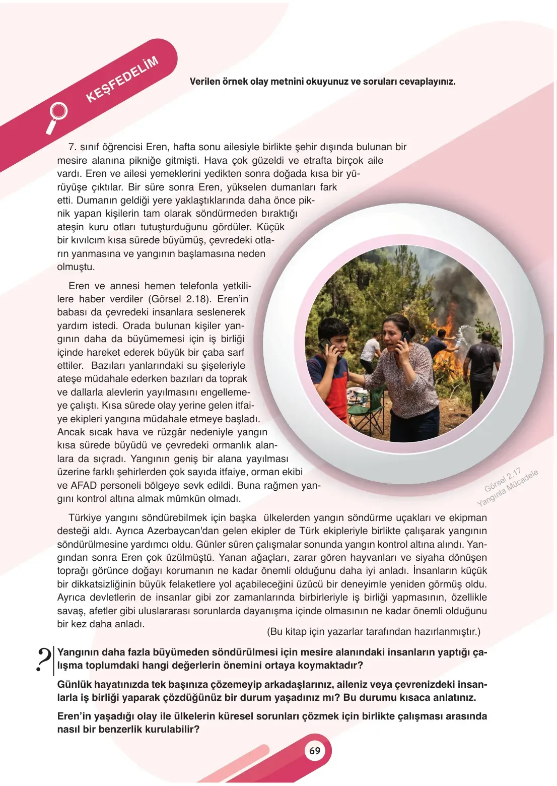 7. Sınıf Sosyal Bilgiler Ders Kitabı Cevapları Meb Yayınları 1. Kitap Sayfa 69