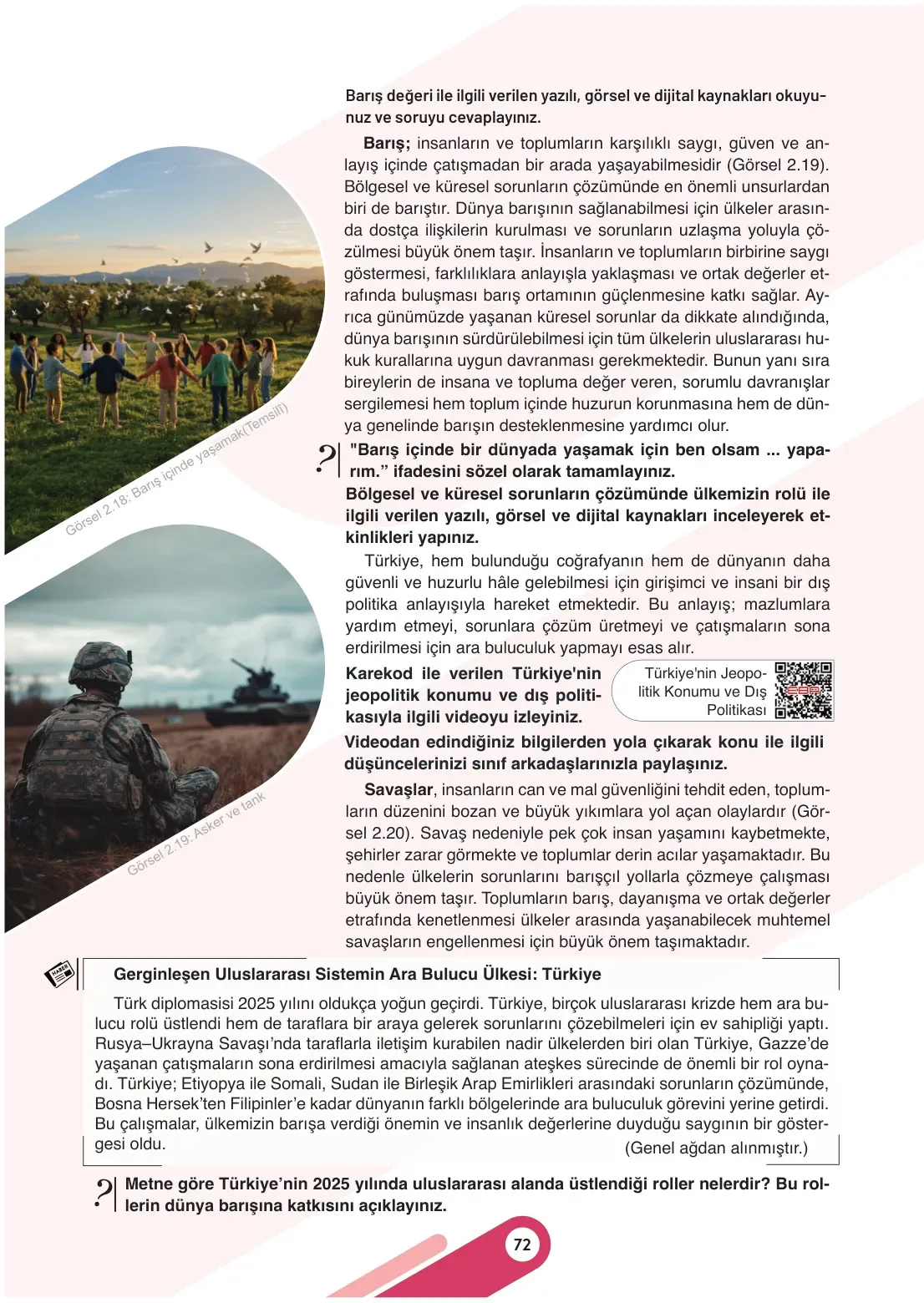 7. Sınıf Sosyal Bilgiler Ders Kitabı Cevapları Meb Yayınları 1. Kitap Sayfa 72