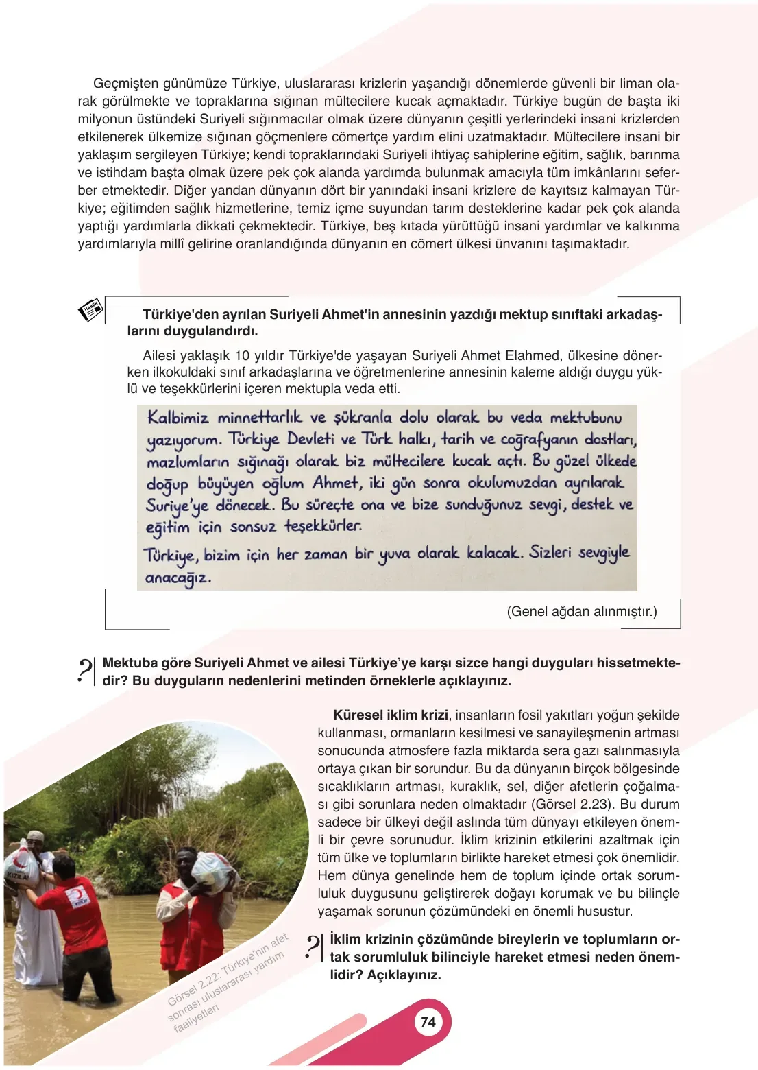 7. Sınıf Sosyal Bilgiler Ders Kitabı Cevapları Meb Yayınları 1. Kitap Sayfa 74