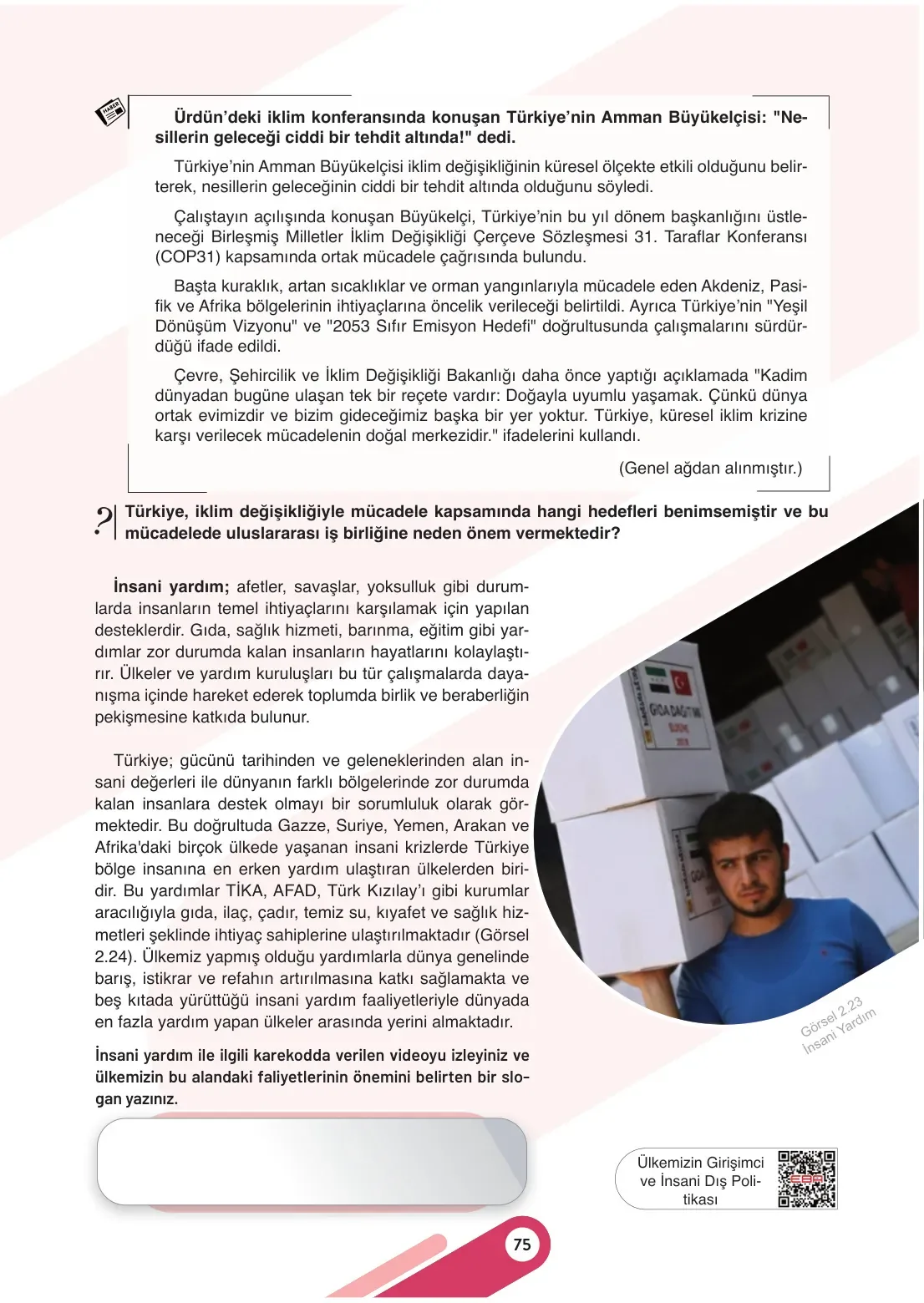 7. Sınıf Sosyal Bilgiler Ders Kitabı Cevapları Meb Yayınları 1. Kitap Sayfa 75