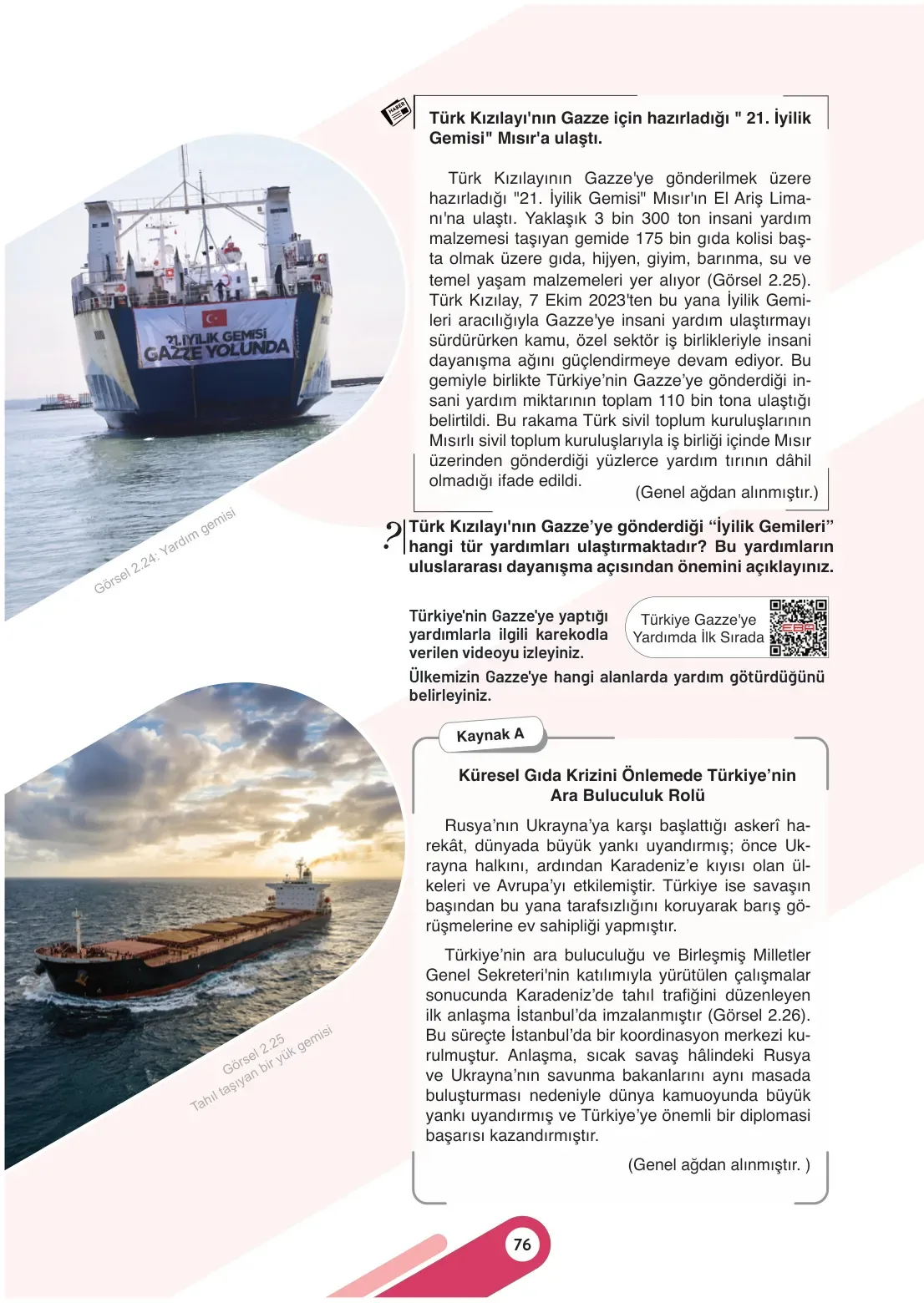 7. Sınıf Sosyal Bilgiler Ders Kitabı Cevapları Meb Yayınları 1. Kitap Sayfa 76