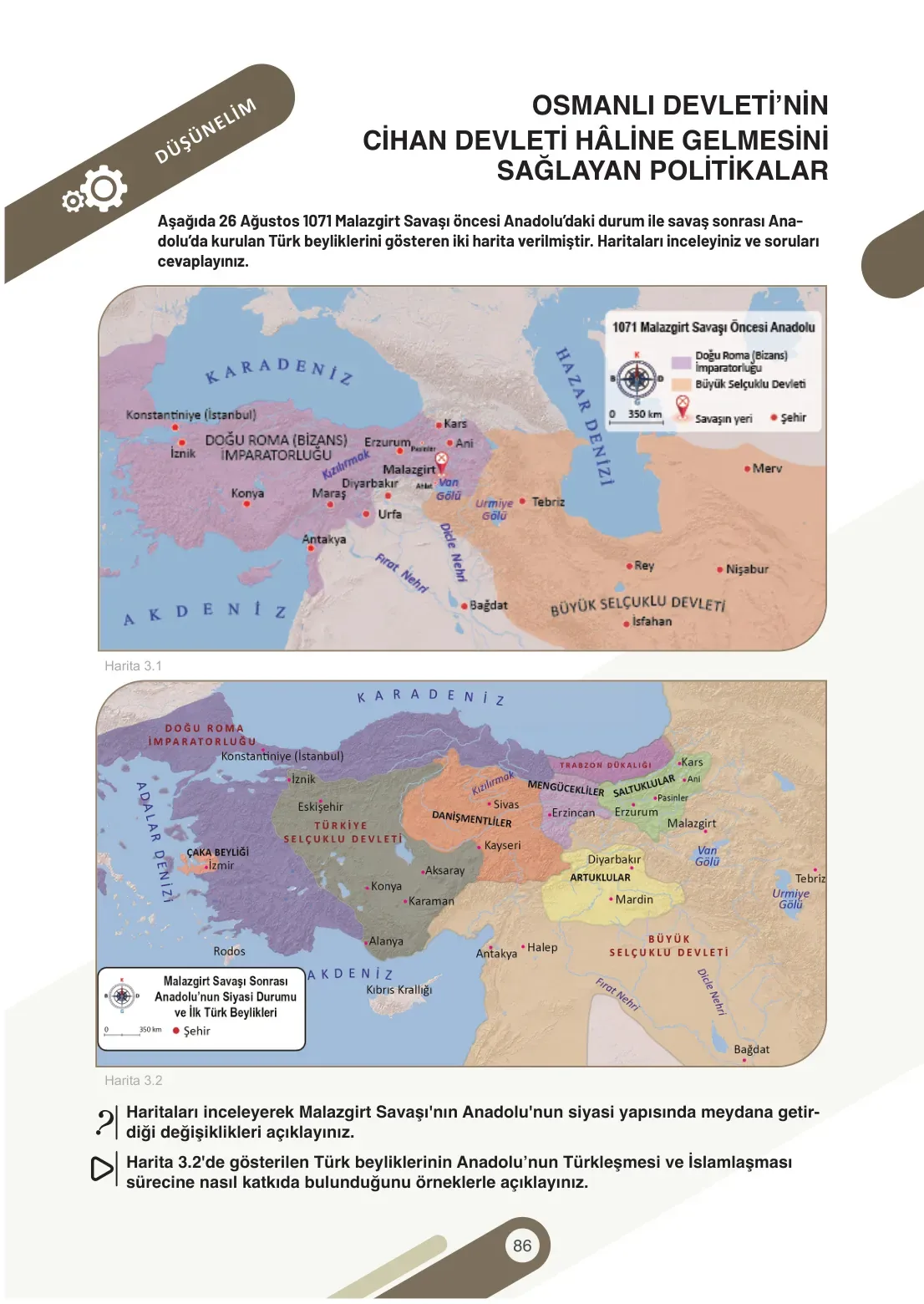 7. Sınıf Sosyal Bilgiler Ders Kitabı Cevapları Meb Yayınları 1. Kitap Sayfa 86