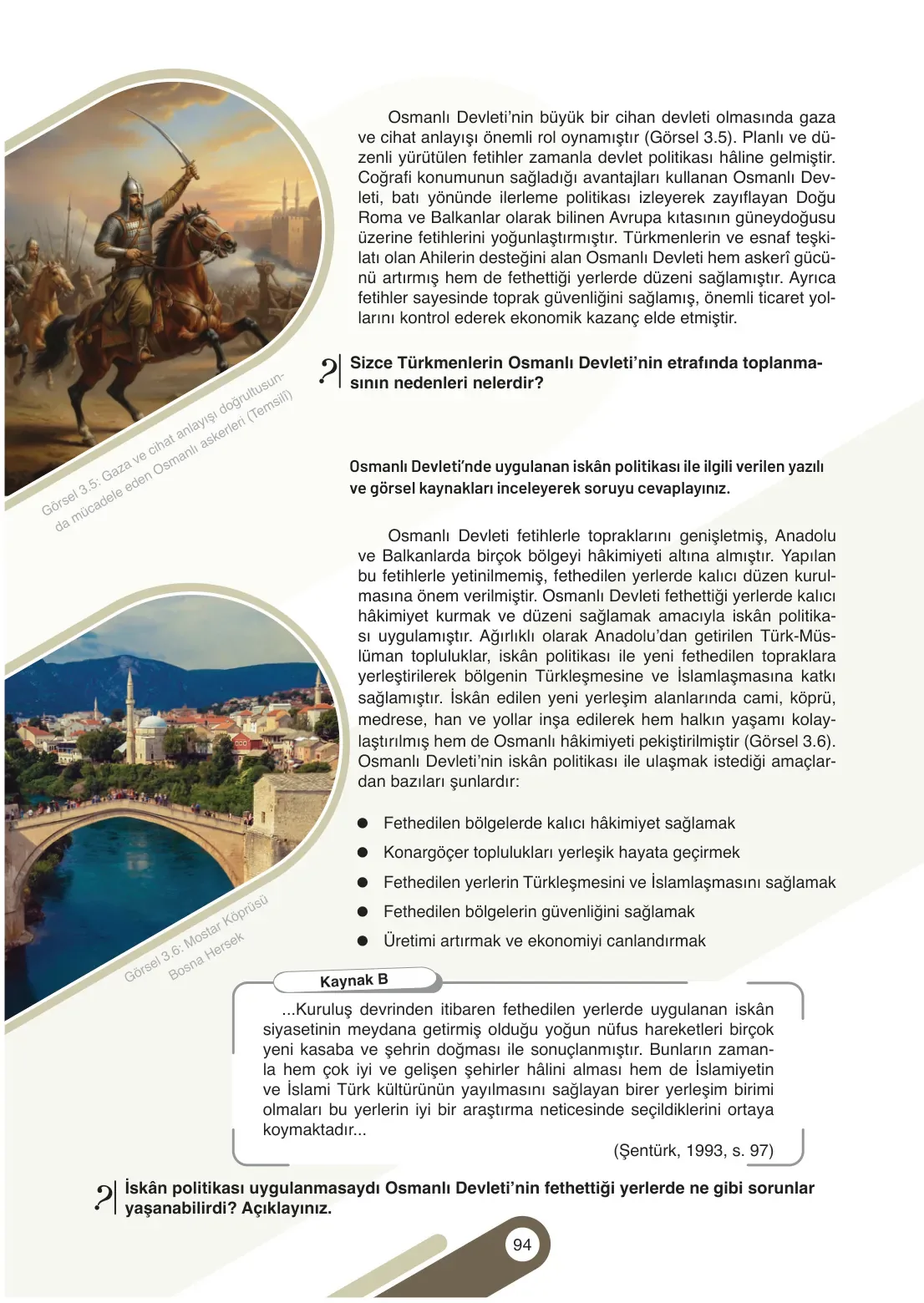 7. Sınıf Sosyal Bilgiler Ders Kitabı Cevapları Meb Yayınları 1. Kitap Sayfa 94