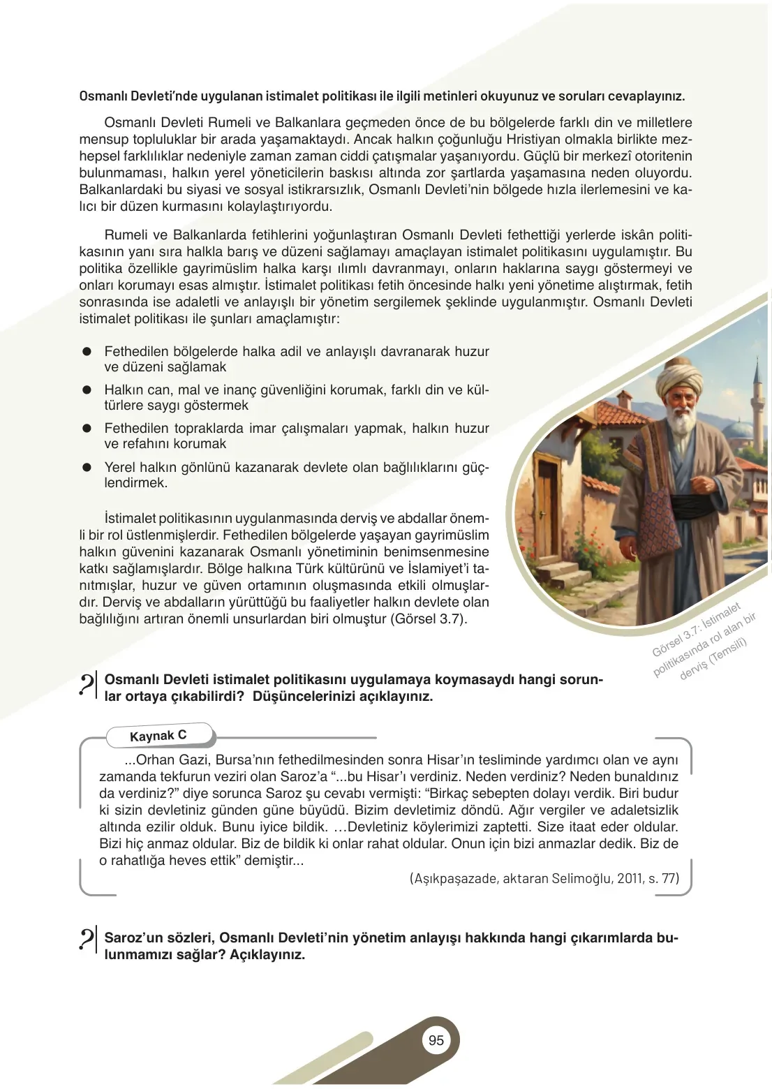 7. Sınıf Sosyal Bilgiler Ders Kitabı Cevapları Meb Yayınları 1. Kitap Sayfa 95