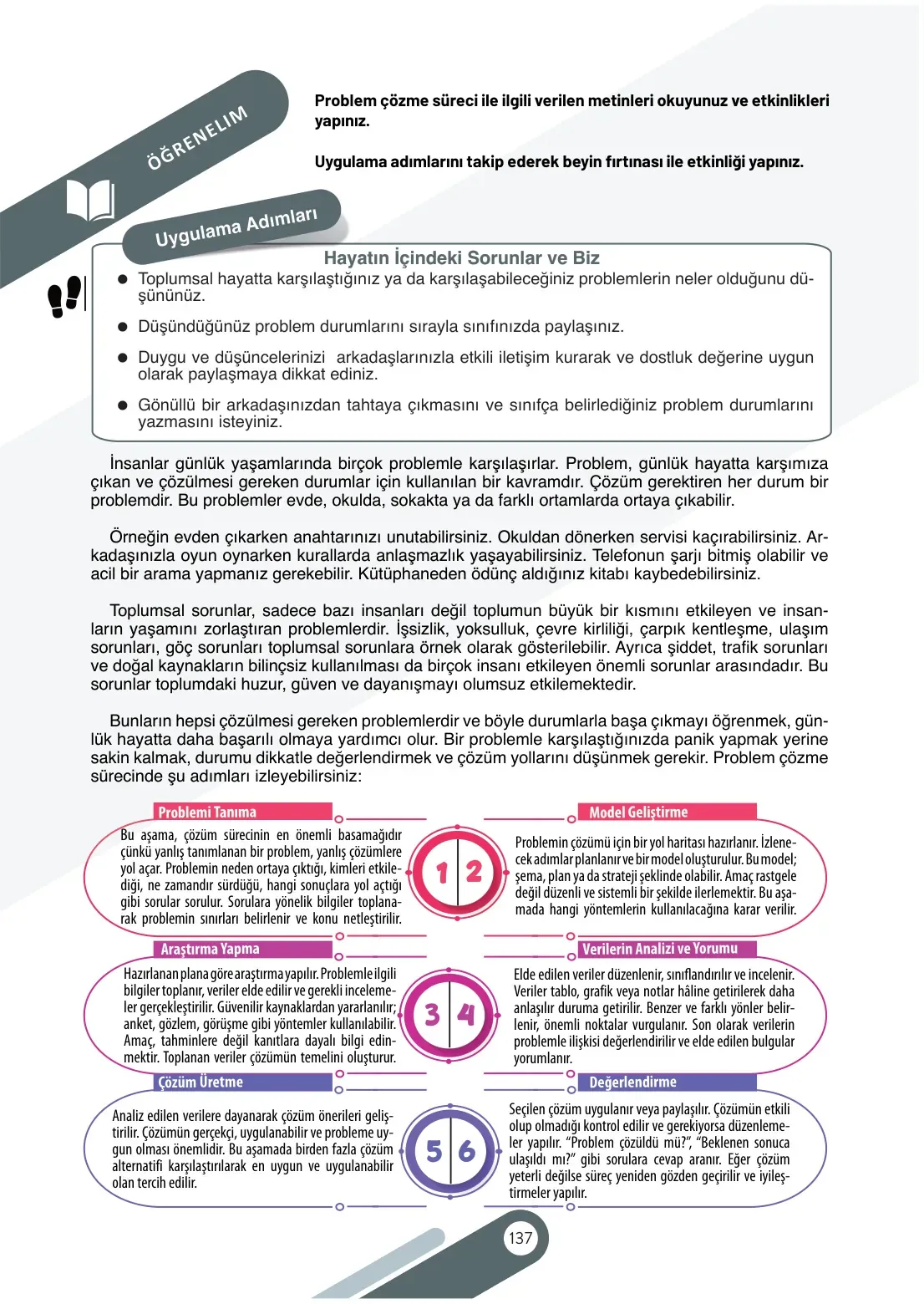 7. Sınıf Sosyal Bilgiler Ders Kitabı Cevapları Meb Yayınları 2. Kitap Sayfa 137