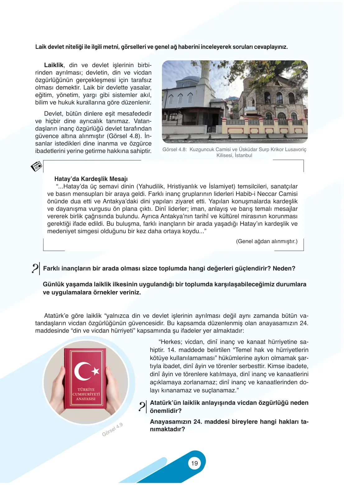 7. Sınıf Sosyal Bilgiler Ders Kitabı Cevapları Meb Yayınları 2. Kitap Sayfa 19