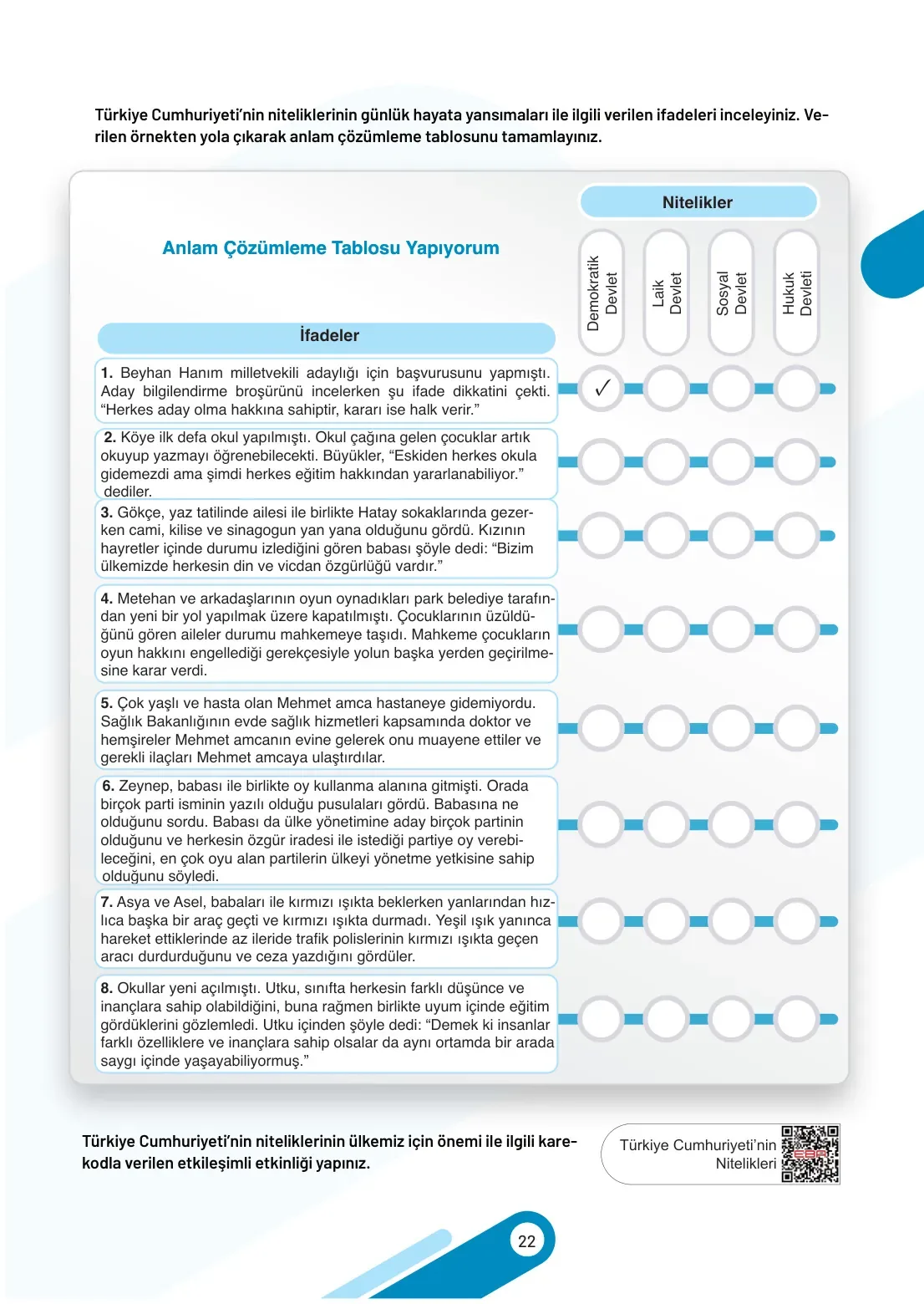 7. Sınıf Sosyal Bilgiler Ders Kitabı Cevapları Meb Yayınları 2. Kitap Sayfa 22