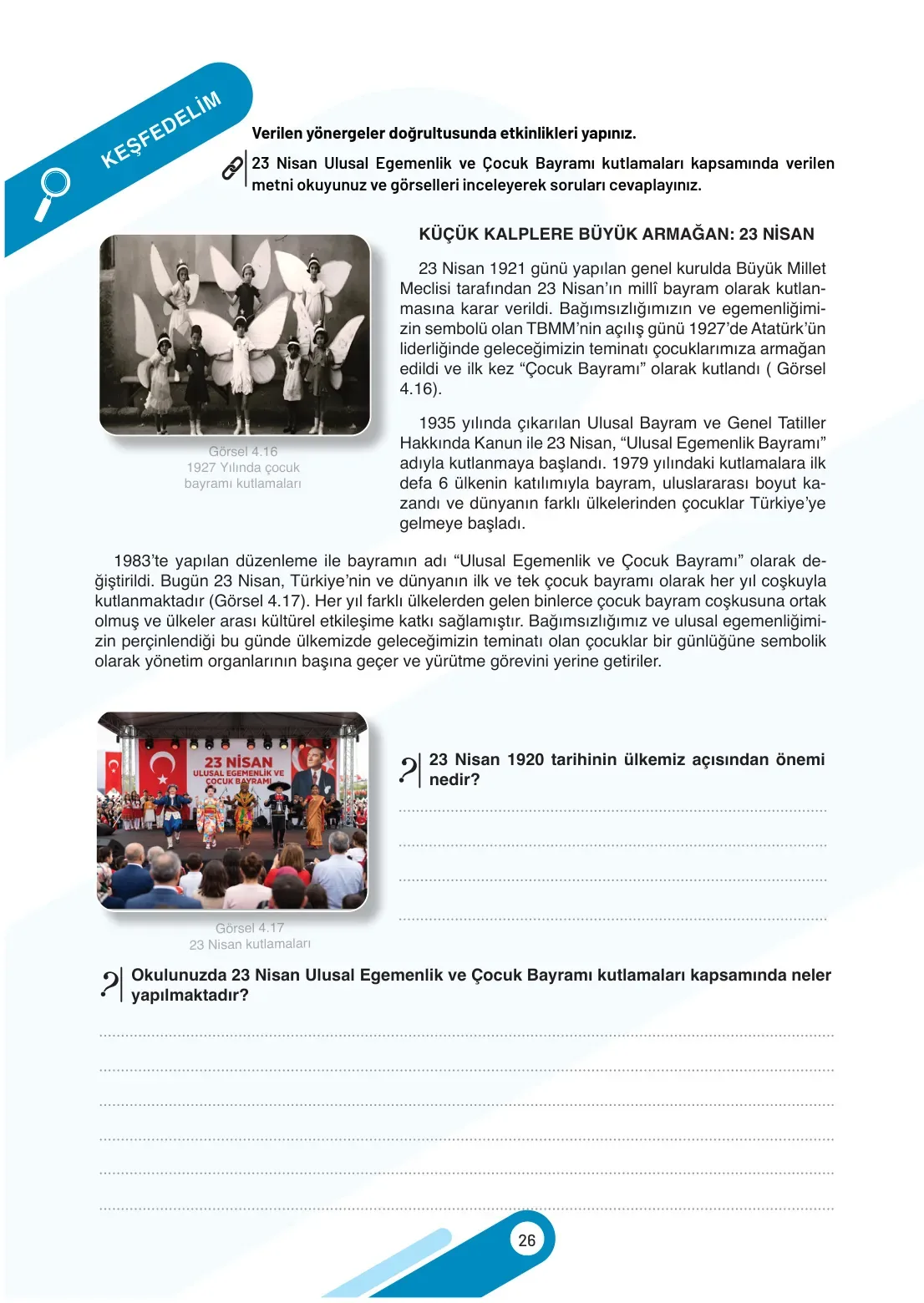 7. Sınıf Sosyal Bilgiler Ders Kitabı Cevapları Meb Yayınları 2. Kitap Sayfa 26