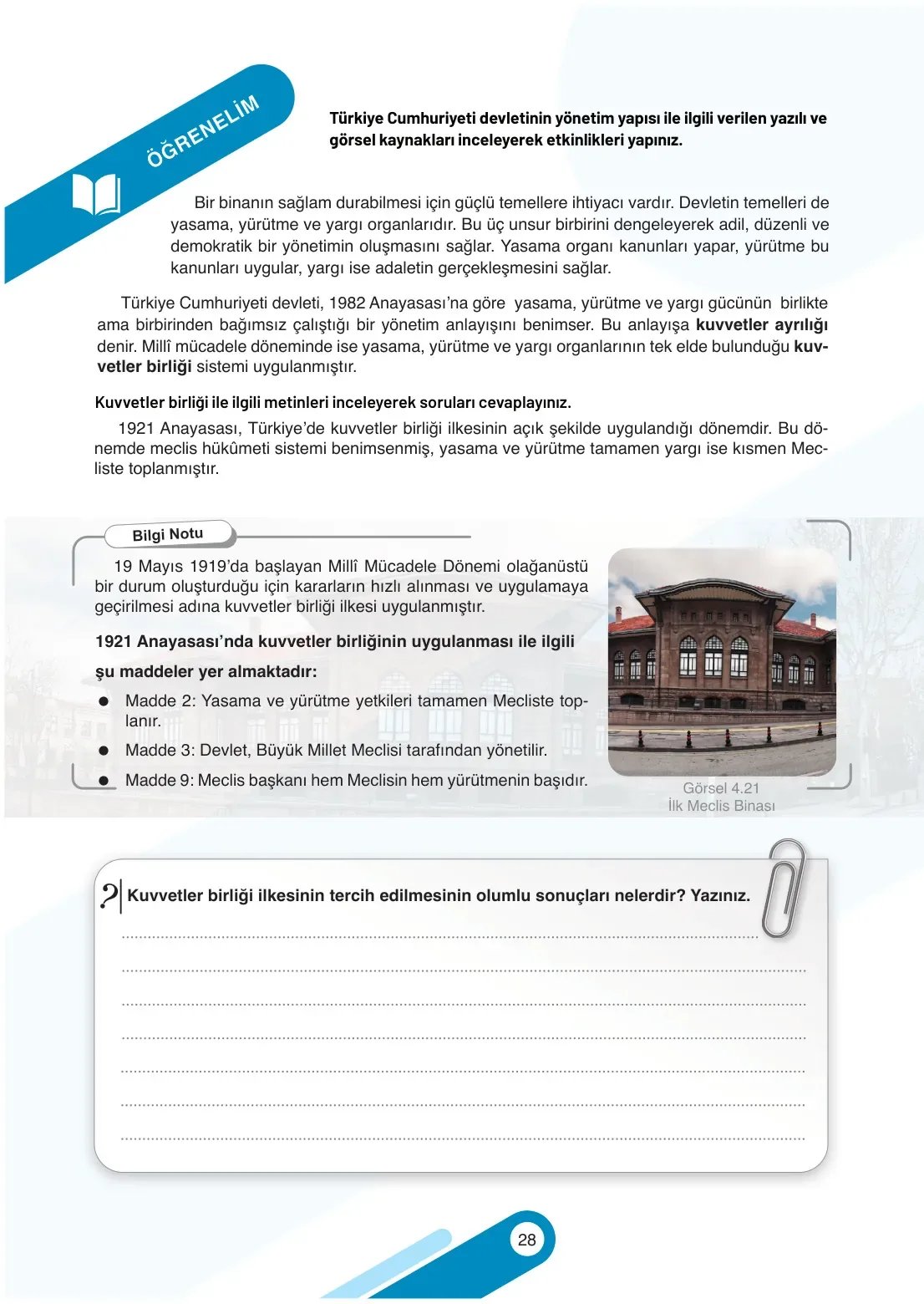 7. Sınıf Sosyal Bilgiler Ders Kitabı Cevapları Meb Yayınları 2. Kitap Sayfa 28