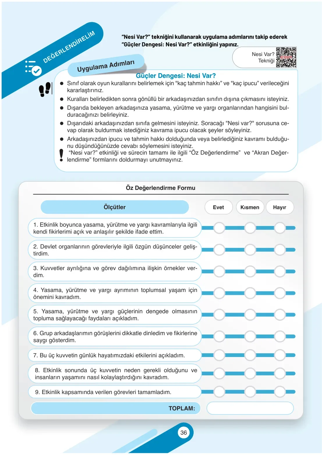 7. Sınıf Sosyal Bilgiler Ders Kitabı Cevapları Meb Yayınları 2. Kitap Sayfa 36