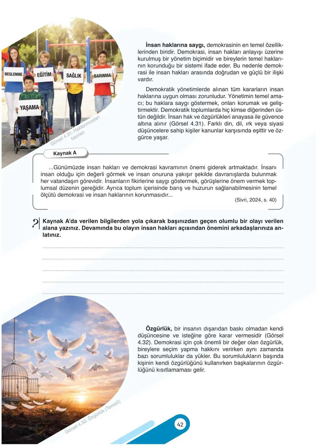 7. Sınıf Sosyal Bilgiler Ders Kitabı Cevapları Meb Yayınları 2. Kitap Sayfa 42