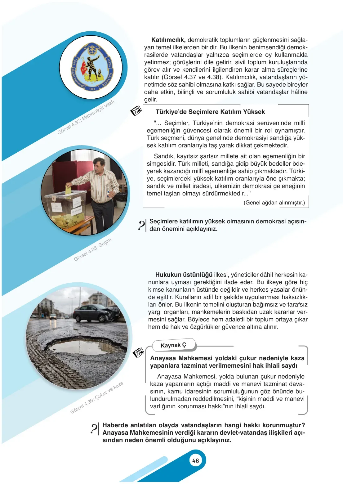7. Sınıf Sosyal Bilgiler Ders Kitabı Cevapları Meb Yayınları 2. Kitap Sayfa 46