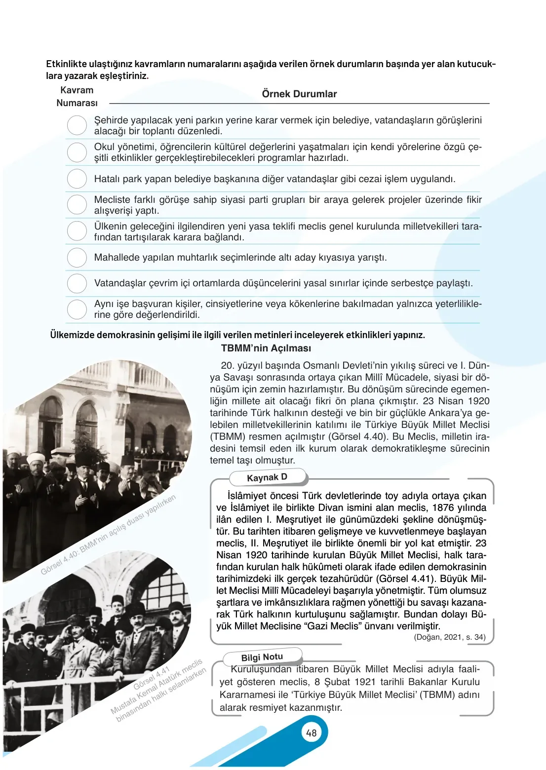 7. Sınıf Sosyal Bilgiler Ders Kitabı Cevapları Meb Yayınları 2. Kitap Sayfa 48