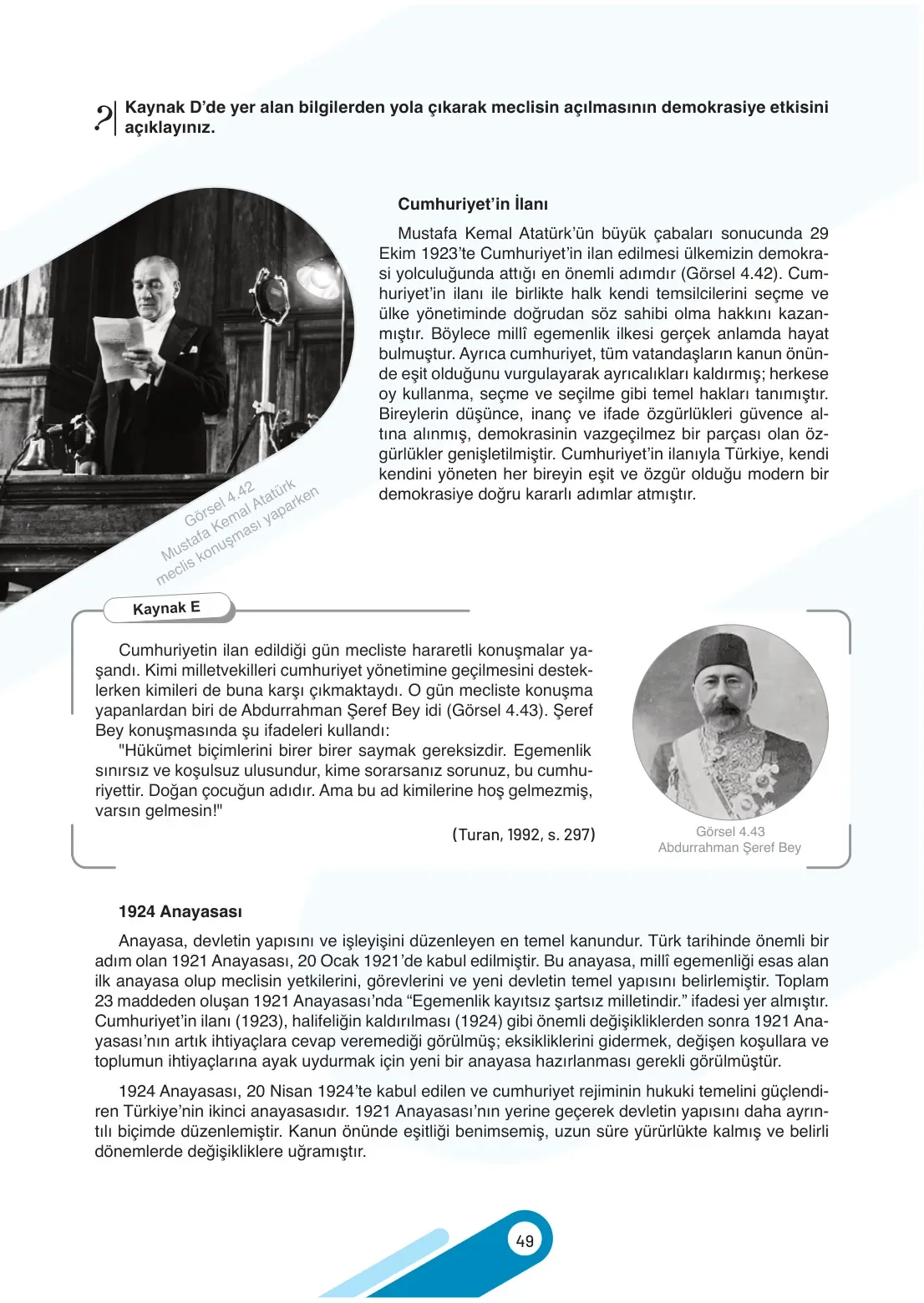 7. Sınıf Sosyal Bilgiler Ders Kitabı Cevapları Meb Yayınları 2. Kitap Sayfa 49