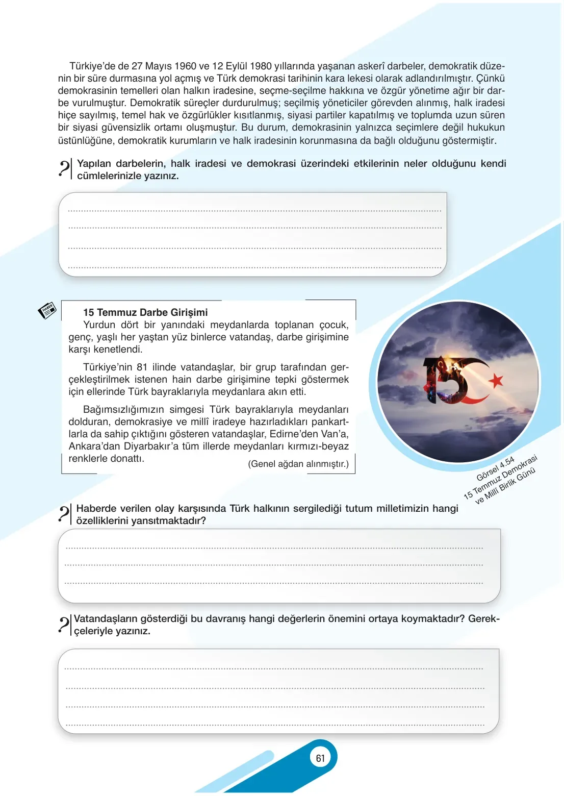 7. Sınıf Sosyal Bilgiler Ders Kitabı Cevapları Meb Yayınları 2. Kitap Sayfa 61