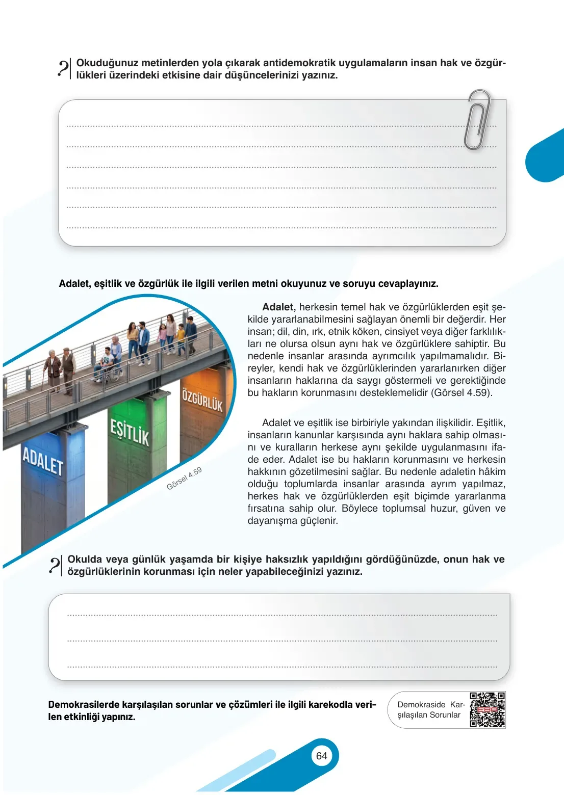 7. Sınıf Sosyal Bilgiler Ders Kitabı Cevapları Meb Yayınları 2. Kitap Sayfa 64