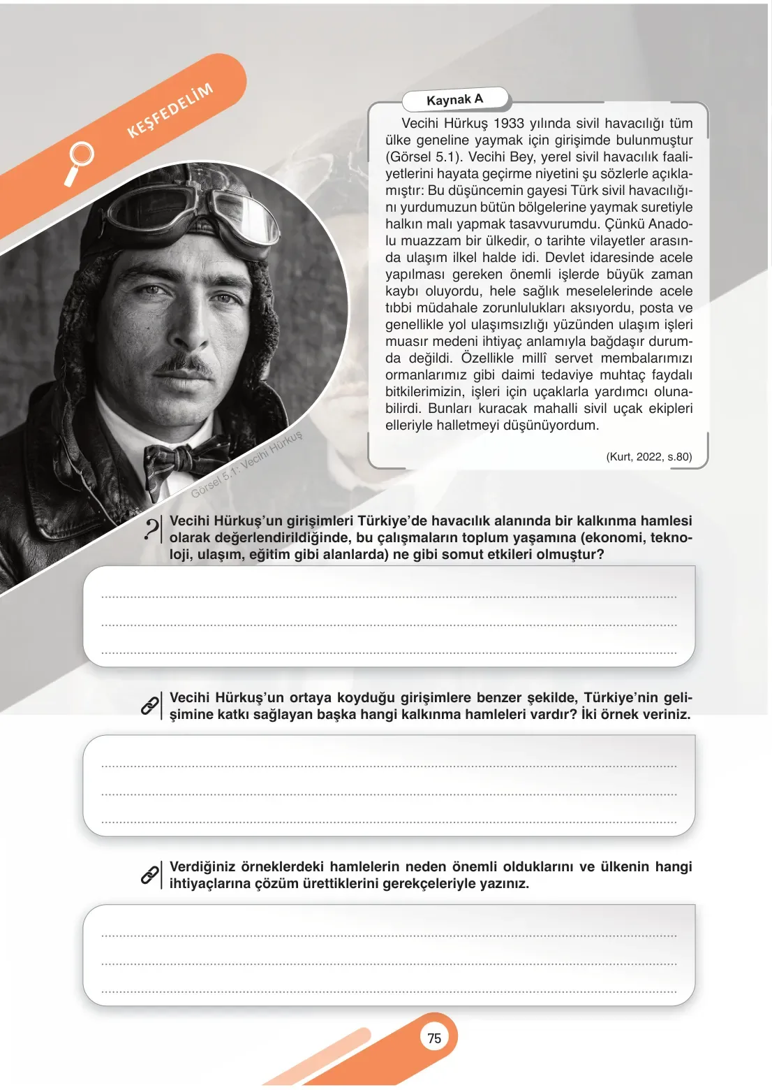 7. Sınıf Sosyal Bilgiler Ders Kitabı Cevapları Meb Yayınları 2. Kitap Sayfa 75